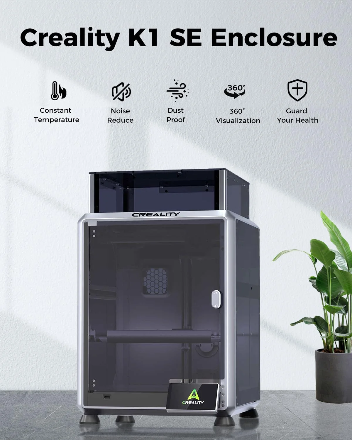 محفظه رسمی Creality K1 SE، محفظه حرفه ای با دمای ثابت با نمای 360 درجه، ضد گرد و غبار و کاهش دهنده صدا، بهینه سازی محیط چاپ محفظه رسمی Creality K1 SE، محفظه حرفه ای با دمای ثابت با نمای 360 درجه، ضد گرد و غبار و کاهش دهنده صدا، بهینه سازی محیط چاپ