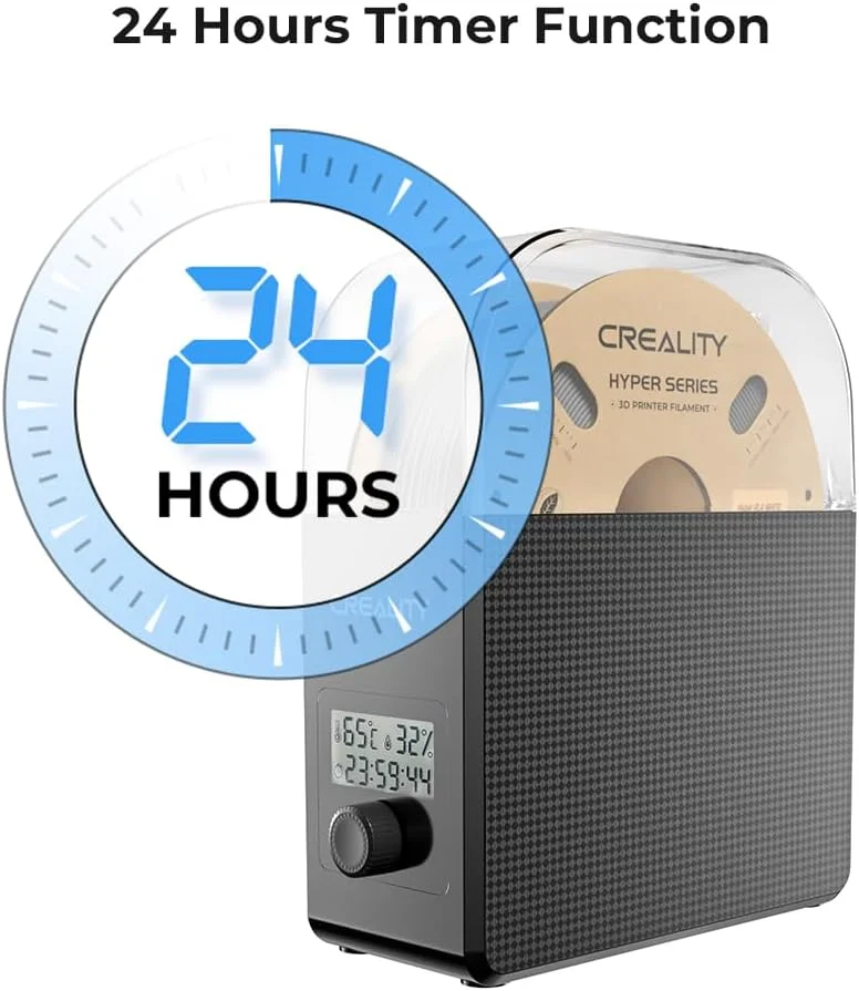 جعبه خشک کن فیلامنت Creality مدل Pro، گرمایش 360 درجه ارتقا یافته با فن، نگهداری ضد گرد و غبار و رطوبت، نگهدارنده قرقره فیلامنت پرینتر سه بعدی، خشک کننده برای PLA PETG ABS TPU با قطر 1.75mm/2.85mm