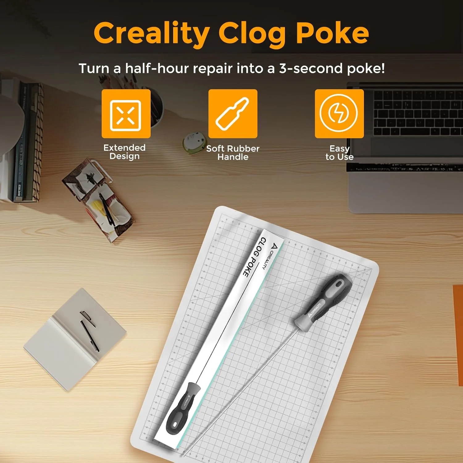 ابزار چاپگر سه بعدی Creality، قطر 1.5 میلی متر، کیت تمیز کننده نازل چاپگر سه بعدی برای نازل های فیلامنت 1.75 میلی متری، سوزن 210 میلی متری با سختی بالا و طولانی