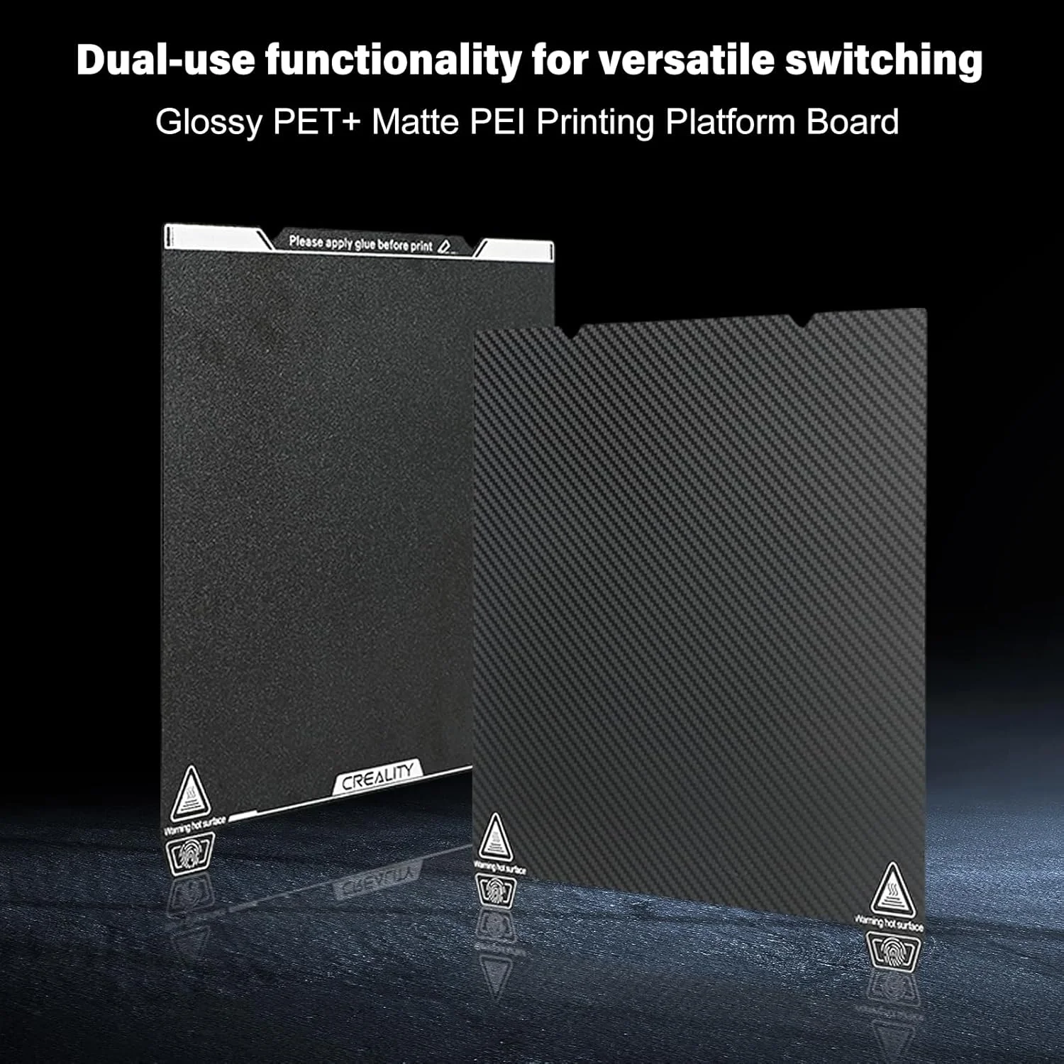 کیت صفحه ساخت دو طرفه پرینت Creality Ender 3 V3 SE (PET براق + PEI پوشش داده شده) صفحه ساخت 235x235 میلی متر برای Ender-3 Ender 3 S1 Pro/Ender 5 S1 Ender 3 Neo/Ender 3 V2 Neo/Ender 3 V3 KE/CR-10 SE/K1