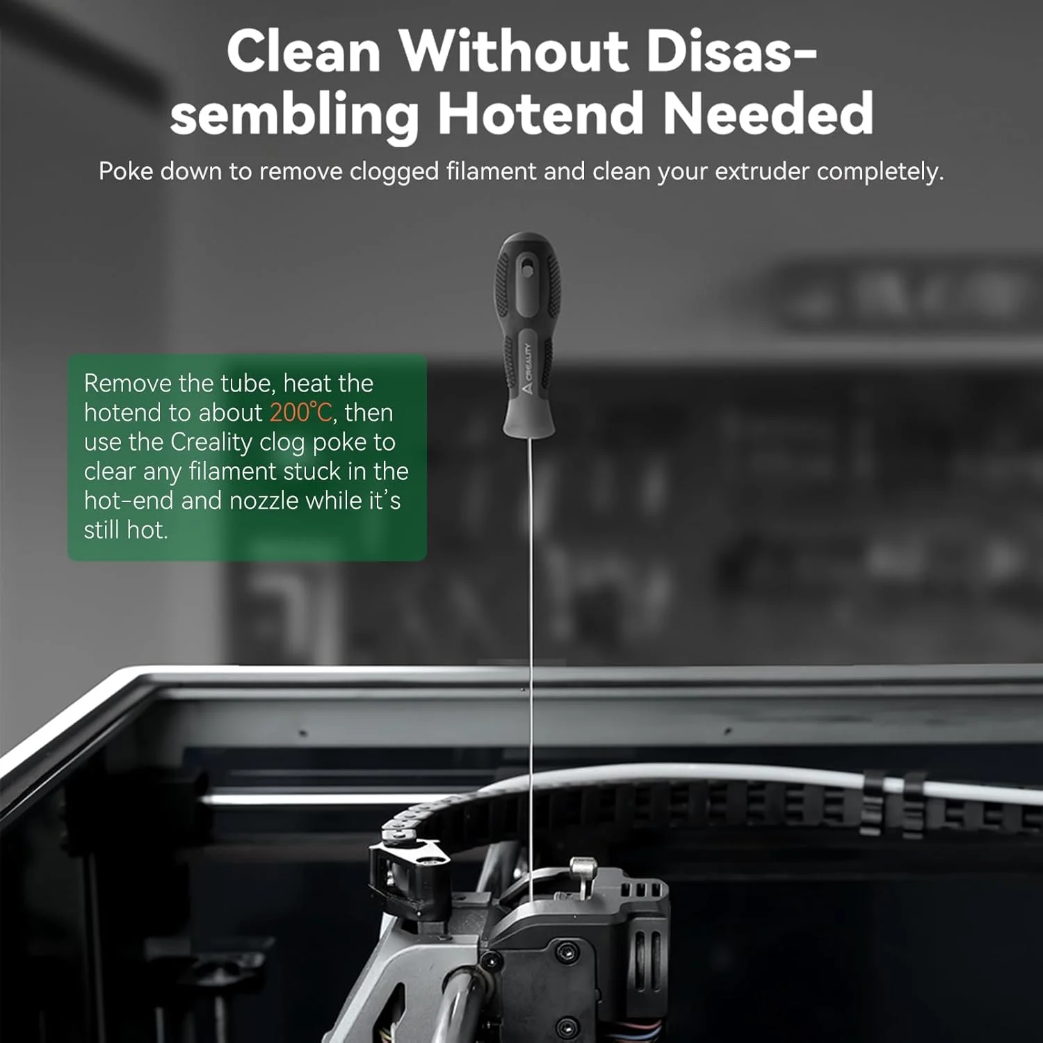 ابزار تمیز کننده نازل پرینتر سه بعدی Creality، سوزن تمیز کننده گلوگاه با قطر 1.5 میلی متر و طول 210 میلی متر، ابزار پرینت سه بعدی برای نازل های 1.75 میلی متری، تمیز کردن هات اند بدون جداسازی، رفع گرفتگی در چند ثانیه، تمیز کردن کامل تر