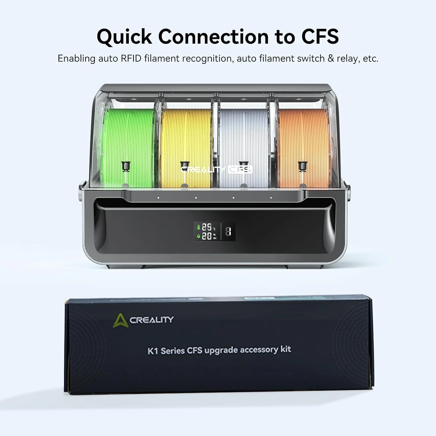 کیت ارتقاء رسمی CFS برای پرینت سه بعدی چند رنگی Creality K1/K1 Max/K1C/K1 SE، اتصال سریع به CFS، اکسترودر جدید اختصاصی، کیت ارتقاء CFS برای پرینتر سه بعدی سری K1