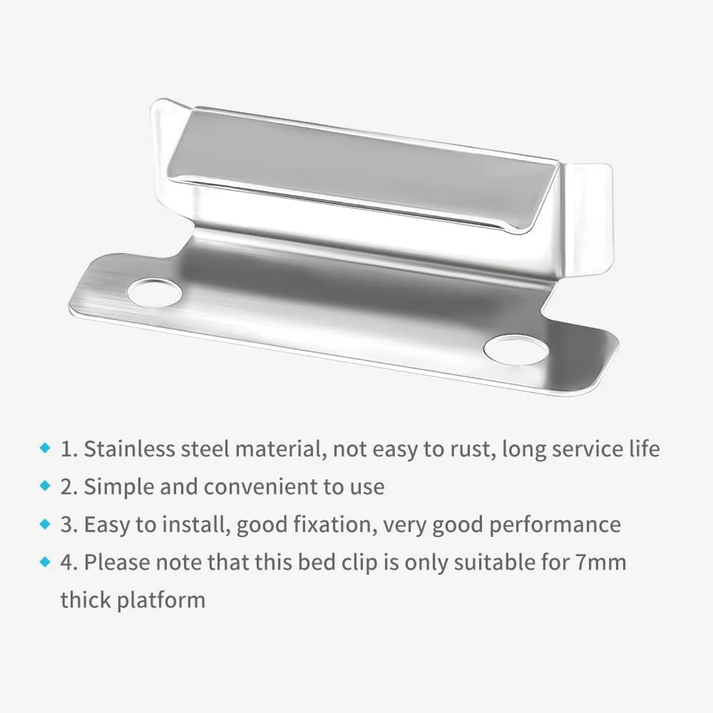 گیره های تخت شیشه ای پرینتر سه بعدی کرالیتی اندِر 3، بسته 8 عددی، گیره های تخت نقره ای استیل ضد زنگ 7 میلی متری برای سری Ender 3، سری Ender 5، سری CR-10، پلتفرم تخت گرم شونده