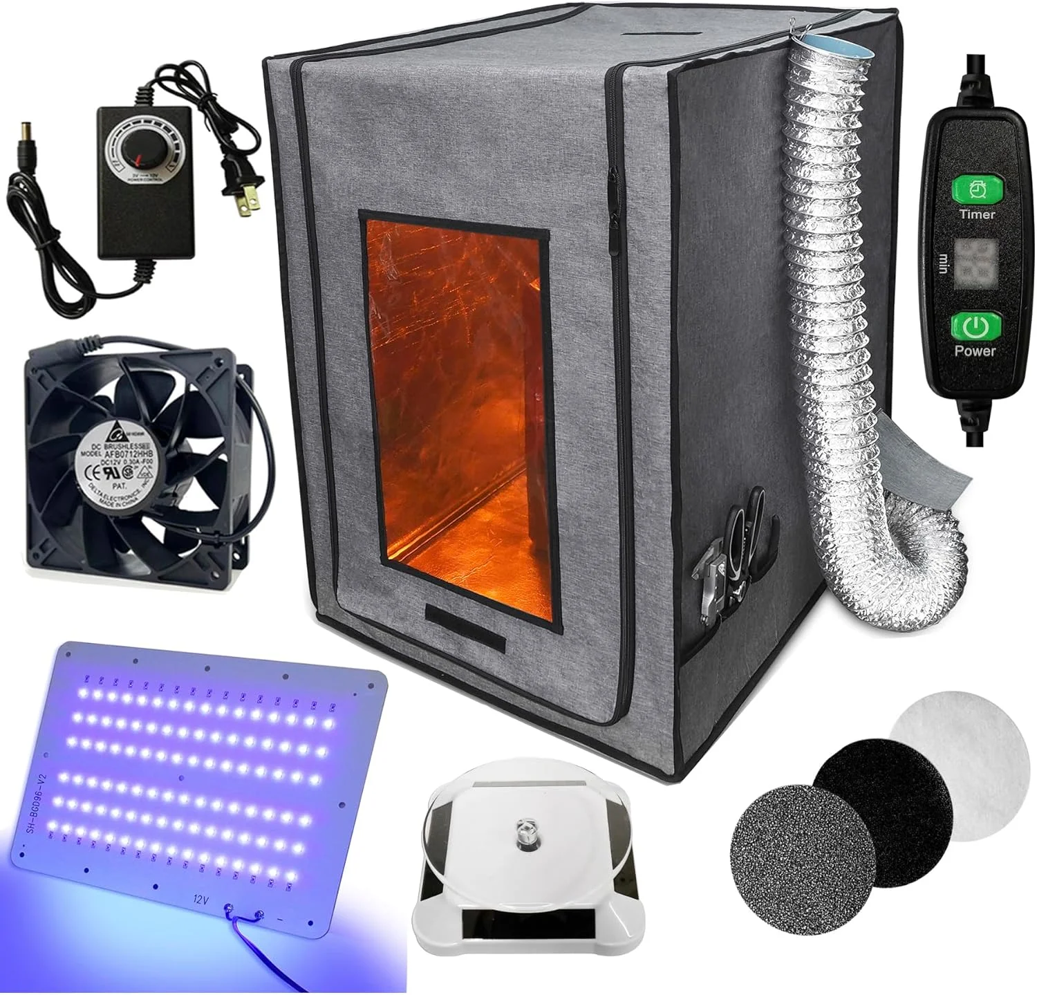 محفظه پرینتر سه بعدی رزینی با کنترل هوشمند به همراه کیت تهویه + نور پخت UV سازگار با ANYCUBIC Photon Mono 2, ELEGOO Mars 4 MSLA, Neptune 3 Pro, Ender 3 ارتقاء پرینتر سه بعدی محفظه پرینتر سه بعدی رزینی با کنترل هوشمند به همراه کیت تهویه + نور پخت UV سازگار با ANYCUBIC Photon Mono 2, ELEGOO Mars 4 MSLA, Neptune 3 Pro, Ender 3 ارتقاء پرینتر سه بعدی