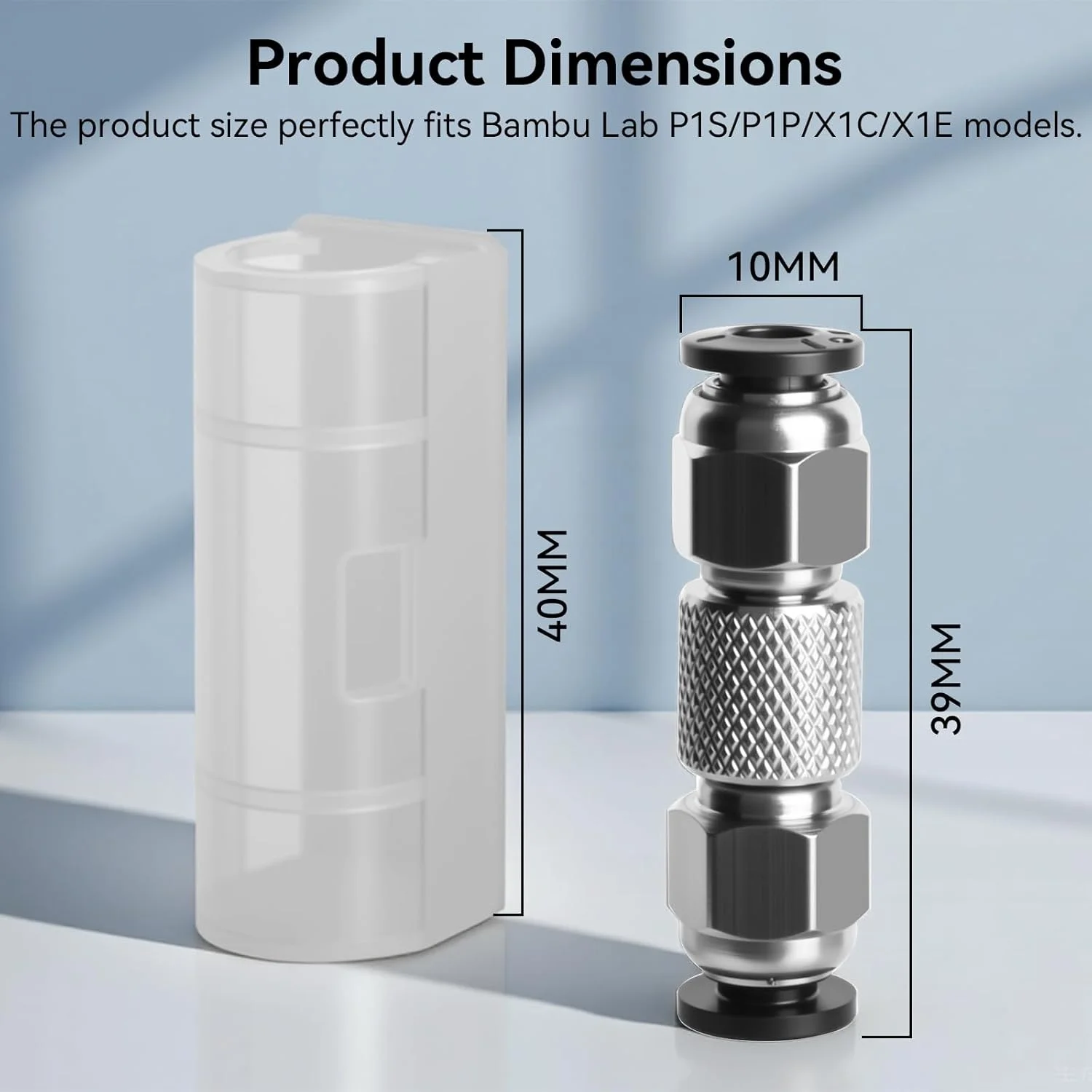 اتصال دهنده لوله PTFE استیل باودن سازگار با پرینترهای سه بعدی Bambu Lab X1/X1C/X1E/P1P/P1S، لوازم جانبی پرینتر سه بعدی مقاوم در برابر درجه حرارت بالا (3 عدد)