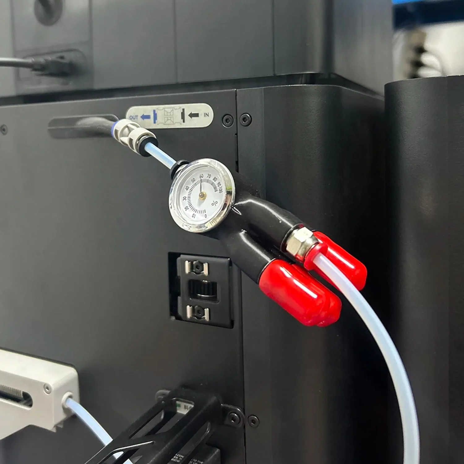 آداپتور PTFE پنج در یک برای پرینتر سه بعدی Bambu Lab P1P / P1S / X1 / X1C / X1E، اتصالات لوله AMS پنج در یک با رطوبت سنج داخلی، قطعات پرینتر سه بعدی لوله انتقال تغذیه فیلامنت