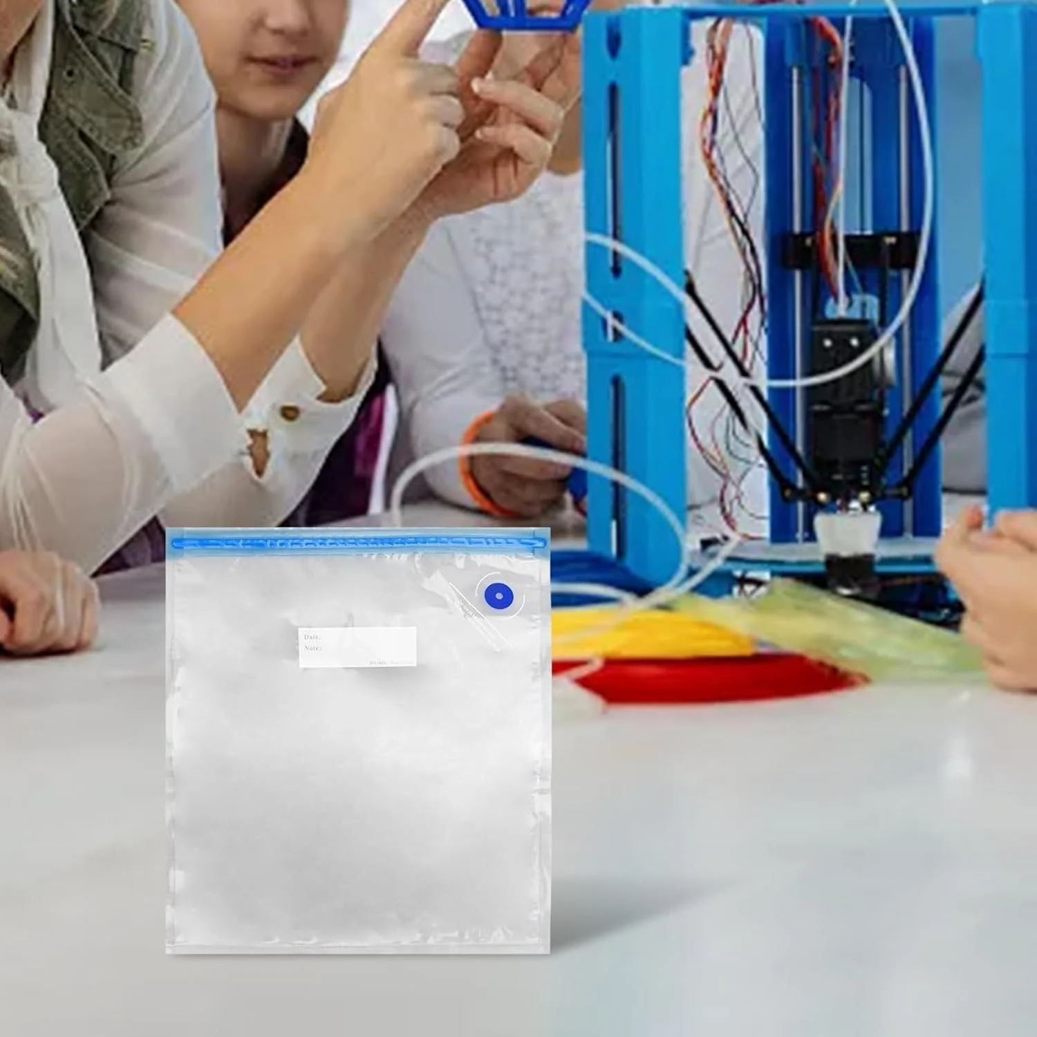 کیسه های فشرده سازی وکیوم برای نگهداری فیلامنت پرینتر سه بعدی با محافظت دو لایه زیپ، ضد رطوبت، قابل استفاده مجدد، محفظه نگهداری شفاف برای نگهداری فیلامنت 30X34 سانتی متر، بسته 20 عددی