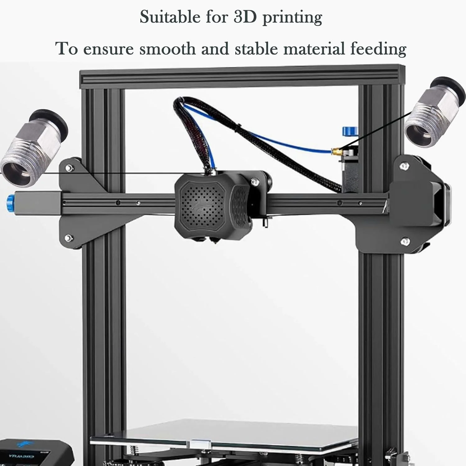 20 عدد اتصالات لوله PTFE PC4-M10 اتصالات اتصال سریع برای لوازم جانبی پرینتر سه بعدی فیلامنت 1.75 میلی متری کوپلر پنوماتیک آداپتور فشاری