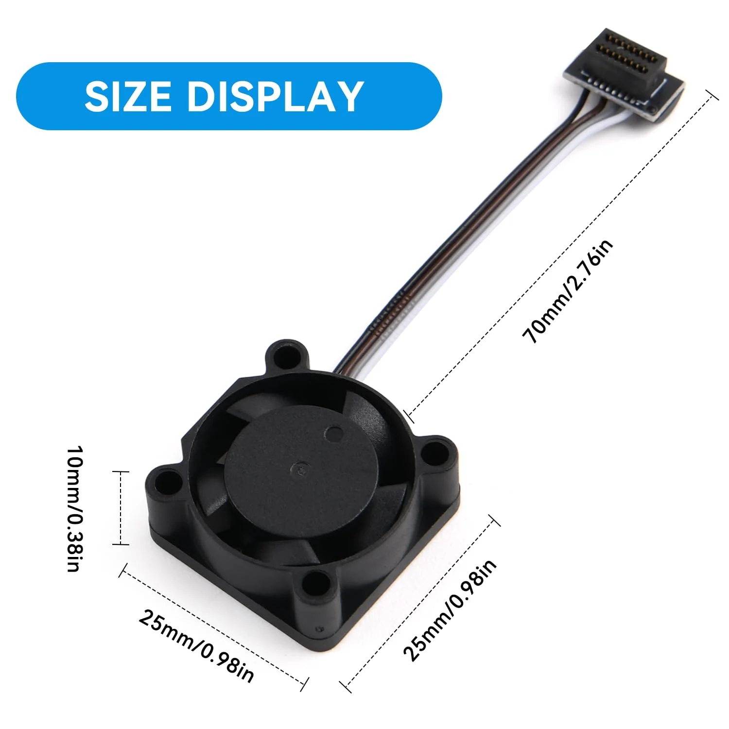 فن خنک کننده هات‌اند اکسترودر 2 عددی برای پرینتر سه بعدی Bambu lab P1P/P1S، فن خنک کننده سریع 2510 برای سری Bambu Lab P1