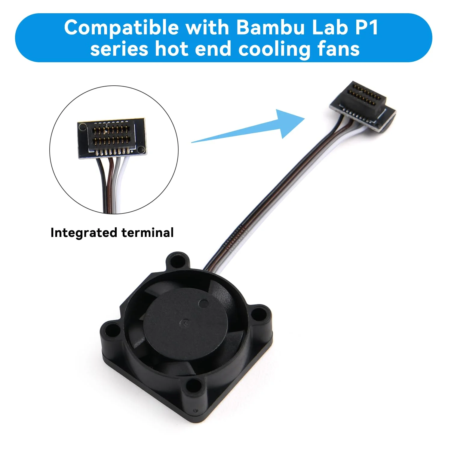 فن خنک کننده هات‌اند اکسترودر 2 عددی برای پرینتر سه بعدی Bambu lab P1P/P1S، فن خنک کننده سریع 2510 برای سری Bambu Lab P1