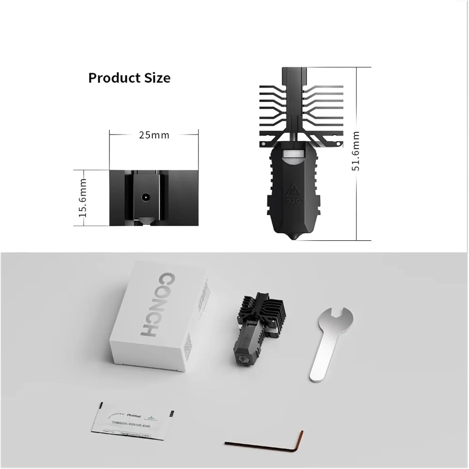 هات‌اند Conch سازگار با QIDI Plus4 – نازل EndCoat™ (0.2/0.4/0.6/0.8 میلی‌متر)، سرعت بالا 30 میلی‌متر مکعب بر ثانیه، لوازم جانبی هات‌اند پرینتر سه بعدی (هات‌اند Coach 0.2 میلی‌متر)