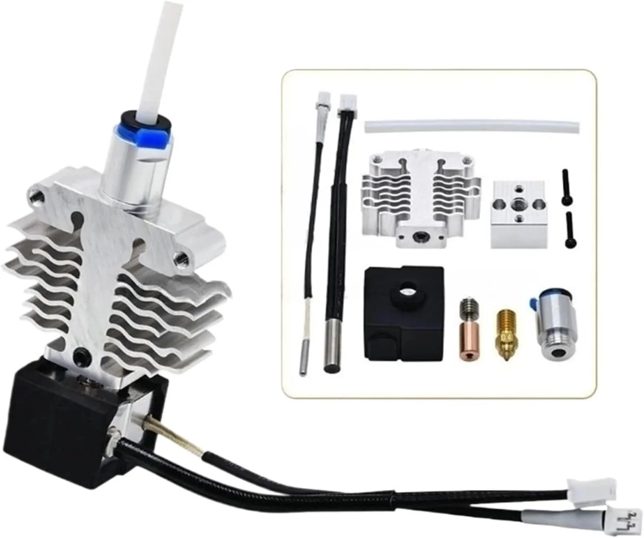 کیت هات اند اکسترودر جایگزین سازگار برای Ender 5 S1، کیت کامل نازل با سرعت بالا و دمای بالا، قطعات پرینتر سه بعدی کیت هات اند اکسترودر جایگزین سازگار برای Ender 5 S1، کیت کامل نازل با سرعت بالا و دمای بالا، قطعات پرینتر سه بعدی