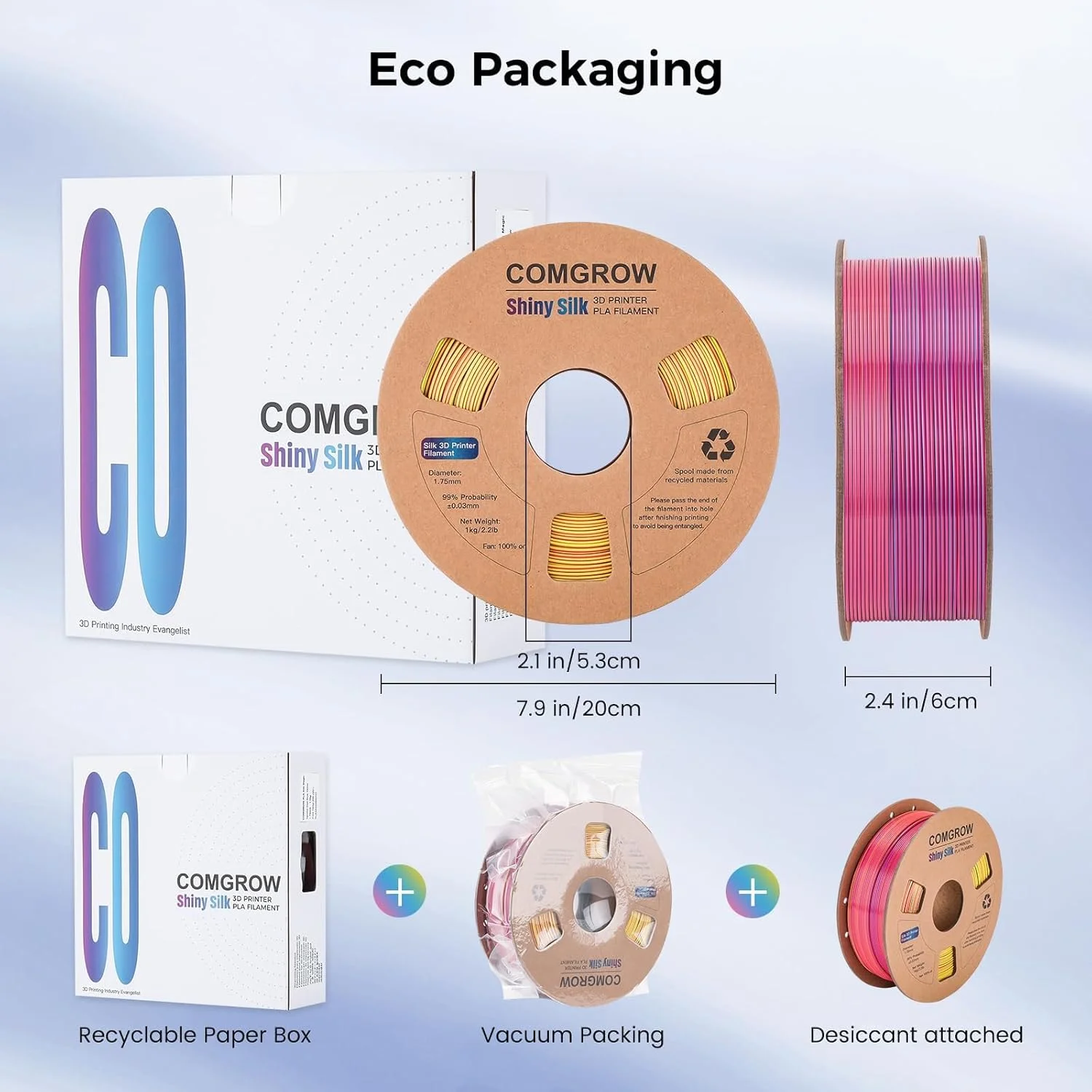فیلامنت پرینتر سه بعدی PLA ابریشمی سه رنگ Comgrow، فیلامنت رنگین کمانی PLA 1.75 میلی متر 4 کیلوگرمی، فیلامنت سه بعدی Coextrusion با ابریشم براق و فیلامنت پرینتر سه بعدی PLA 6 کیلوگرمی فیلامنت پرینتر سه بعدی PLA ابریشمی سه رنگ Comgrow، فیلامنت رنگین کمانی PLA 1.75 میلی متر 4 کیلوگرمی، فیلامنت سه بعدی Coextrusion با ابریشم براق و فیلامنت پرینتر سه بعدی PLA 6 کیلوگرمی