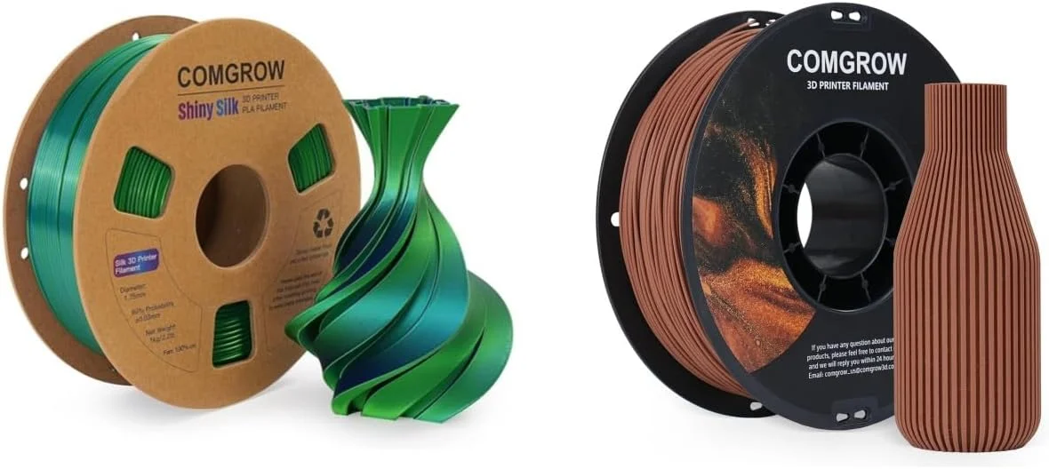 فیلامنت پرینتر سه بعدی PLA ابریشمی Comgrow، دو رنگ مشکی و سبز، فیلامنت PLA برای پرینت سه بعدی 1.75 میلی متر، رول 1 کیلوگرمی، فیلامنت سه بعدی ابریشمی براق و فیلامنت چوب سفال قرمز 1 کیلوگرمی فیلامنت پرینتر سه بعدی PLA ابریشمی Comgrow، دو رنگ مشکی و سبز، فیلامنت PLA برای پرینت سه بعدی 1.75 میلی متر، رول 1 کیلوگرمی، فیلامنت سه بعدی ابریشمی براق و فیلامنت چوب سفال قرمز 1 کیلوگرمی