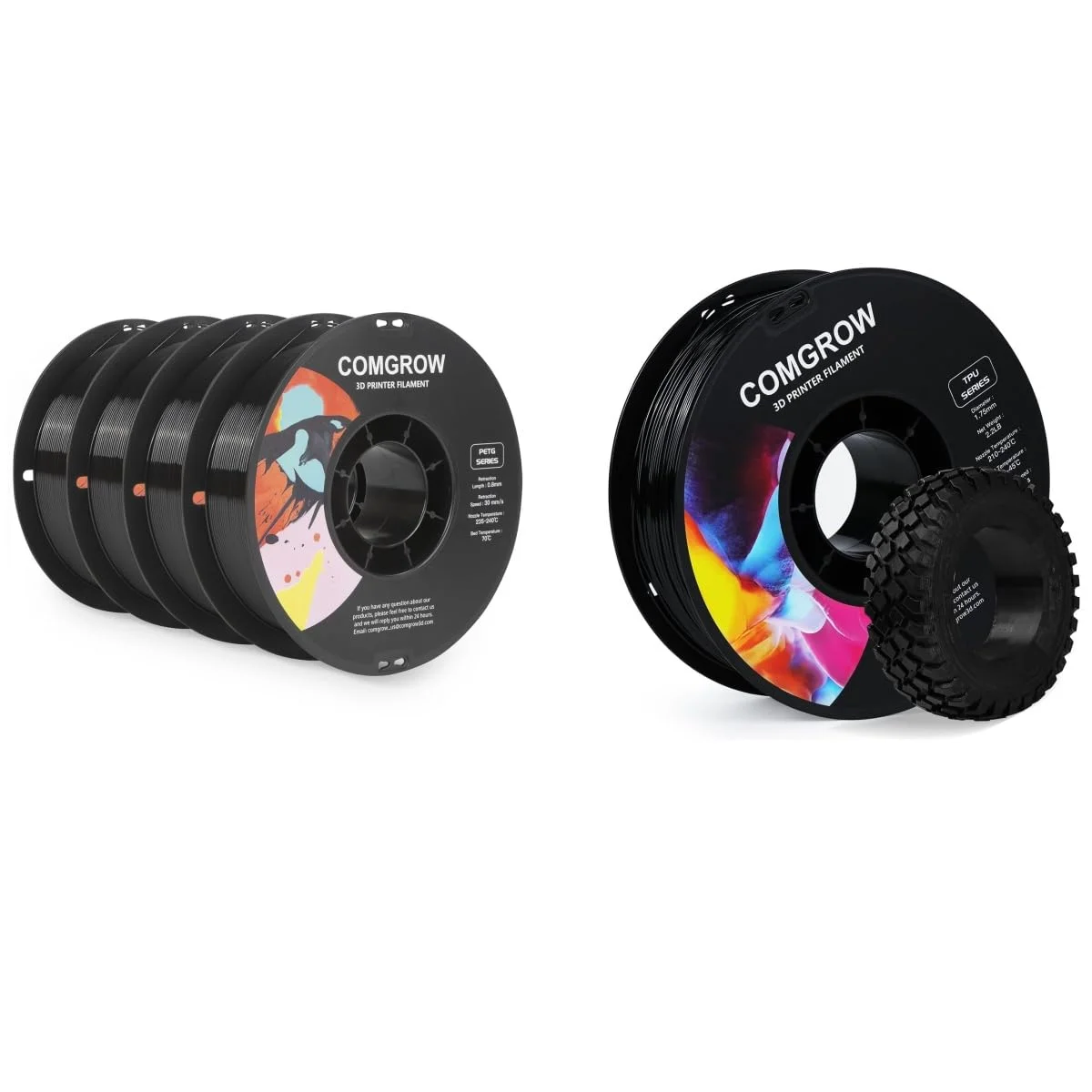 فیلامنت پرینتر سه بعدی PETG کامگرو 1.75 میلی متر، فیلامنت پرینتر سه بعدی بسیار دقیق و مقاوم 4 کیلوگرمی، مناسب برای اکثر پرینترهای سه بعدی - مشکی فیلامنت پرینتر سه بعدی PETG کامگرو 1.75 میلی متر، فیلامنت پرینتر سه بعدی بسیار دقیق و مقاوم 4 کیلوگرمی، مناسب برای اکثر پرینترهای سه بعدی - مشکی