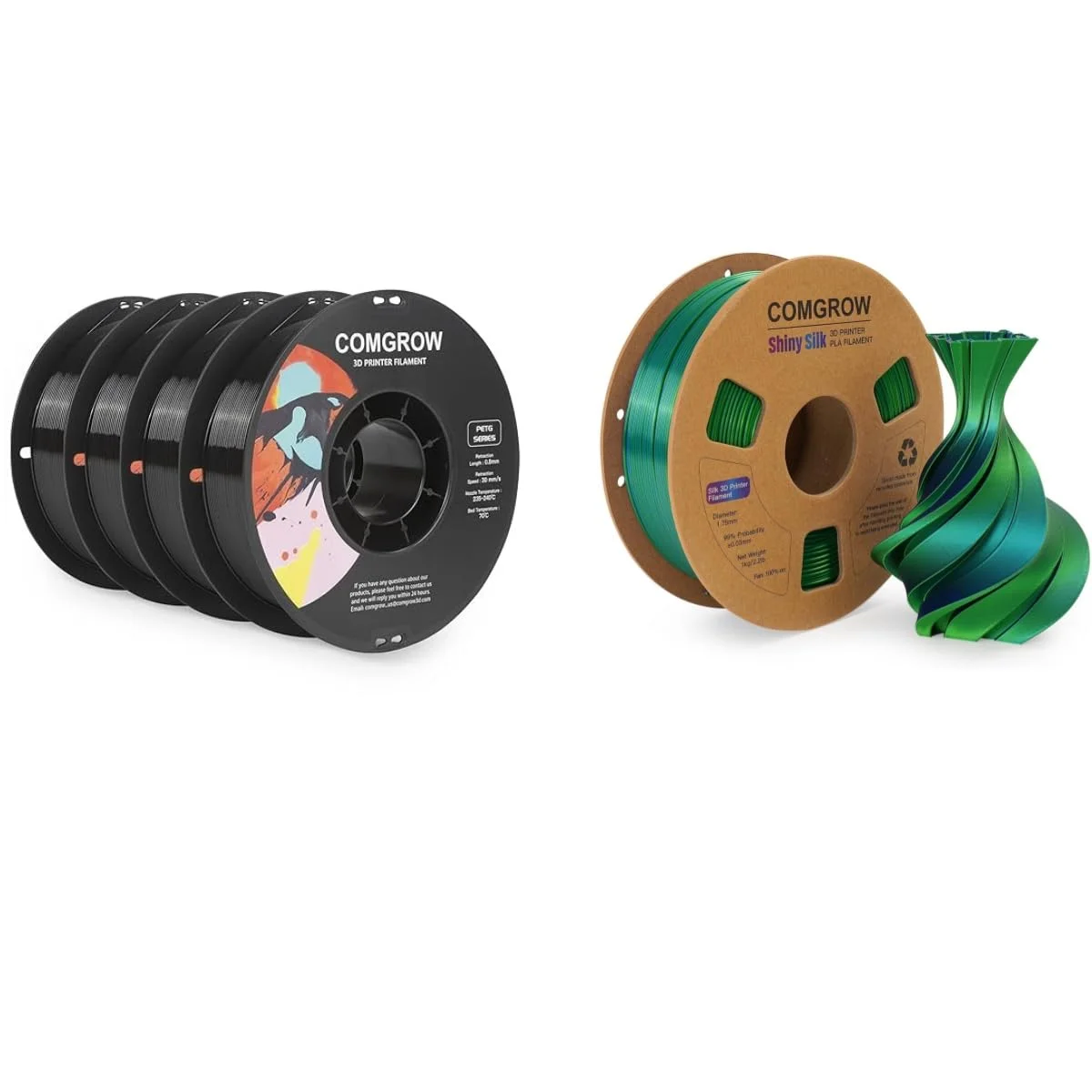 فیلامنت پرینتر سه بعدی PETG کامگرو 1.75 میلی متر، فیلامنت پرینتر سه بعدی با دقت بالا و مقاوم 4 کیلوگرمی، مناسب برای اکثر پرینترهای سه بعدی - مشکی فیلامنت پرینتر سه بعدی PETG کامگرو 1.75 میلی متر، فیلامنت پرینتر سه بعدی با دقت بالا و مقاوم 4 کیلوگرمی، مناسب برای اکثر پرینترهای سه بعدی - مشکی