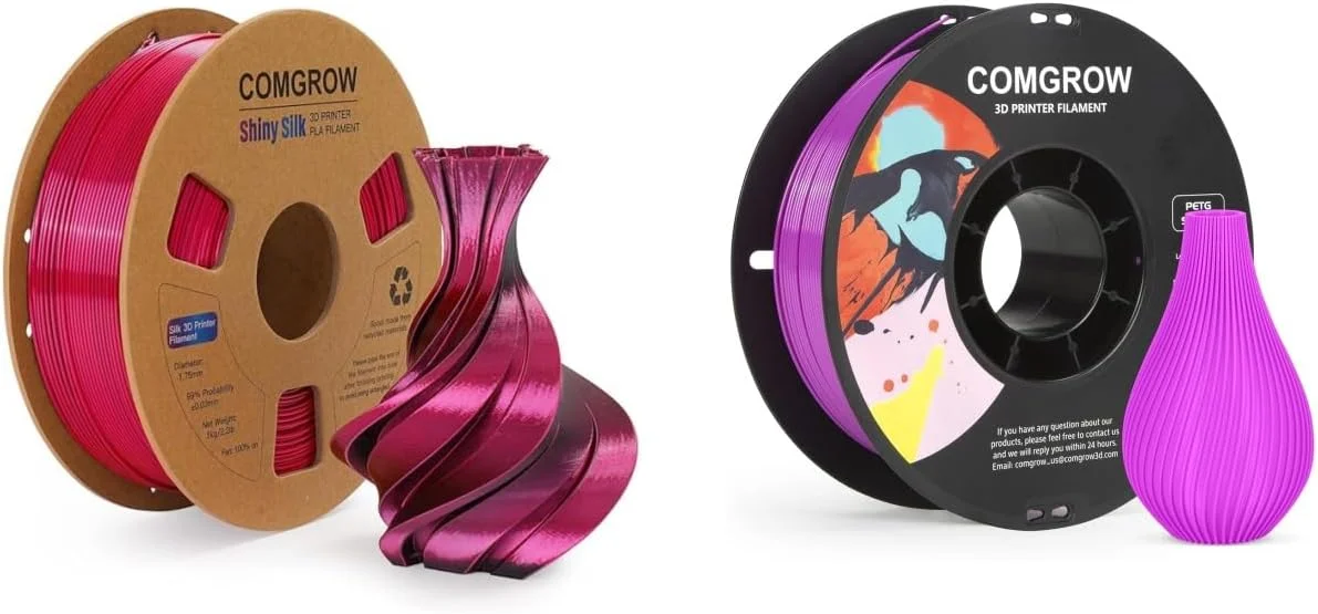 فیلامنت پرینتر سه بعدی PLA ابریشمی Comgrow، دو رنگ مشکی و قرمز 2 در 1، فیلامنت PLA پرینت سه بعدی 1.75 میلی متر 1 کیلوگرمی، فیلامنت سه بعدی ابریشمی براق Coextrusion و فیلامنت پرینتر سه بعدی PETG بنفش 1 کیلوگرمی فیلامنت پرینتر سه بعدی PLA ابریشمی Comgrow، دو رنگ مشکی و قرمز 2 در 1، فیلامنت PLA پرینت سه بعدی 1.75 میلی متر 1 کیلوگرمی، فیلامنت سه بعدی ابریشمی براق Coextrusion و فیلامنت پرینتر سه بعدی PETG بنفش 1 کیلوگرمی