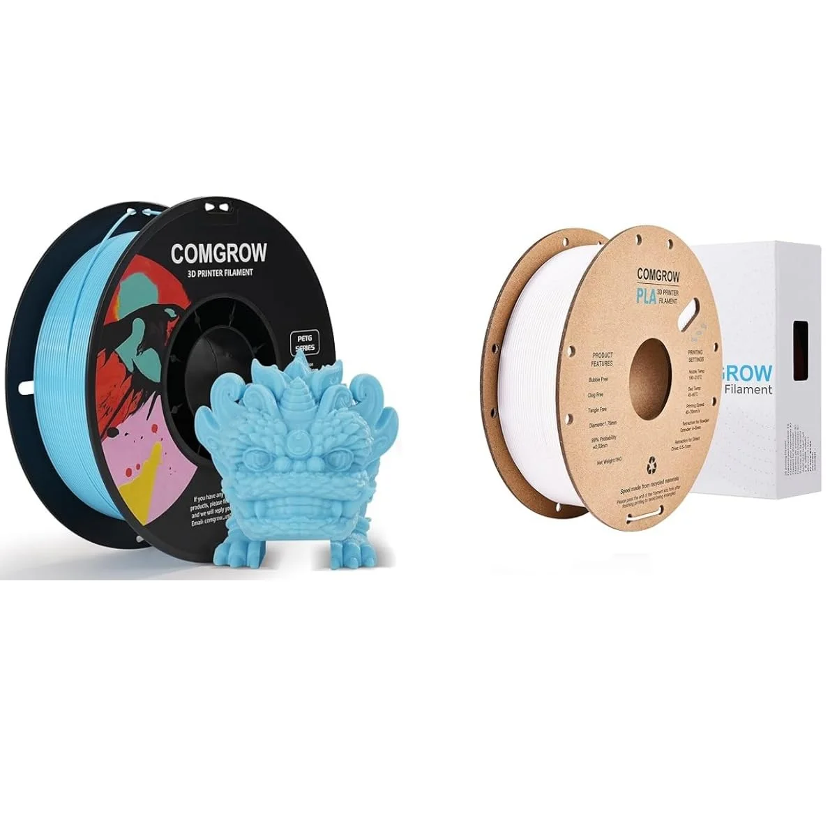 فیلامنت پرینتر سه بعدی PETG کامگرو 1.75 میلیمتر، فیلامنت پرینتر سه بعدی با دقت بالا و مقاوم 1 کیلوگرم (2.2 پوند)، مناسب برای اکثر پرینترهای سه بعدی، آبی روشن و فیلامنت پرینتر سه بعدی PLA سفید 1 کیلوگرم فیلامنت پرینتر سه بعدی PETG کامگرو 1.75 میلیمتر، فیلامنت پرینتر سه بعدی با دقت بالا و مقاوم 1 کیلوگرم (2.2 پوند)، مناسب برای اکثر پرینترهای سه بعدی، آبی روشن و فیلامنت پرینتر سه بعدی PLA سفید 1 کیلوگرم
