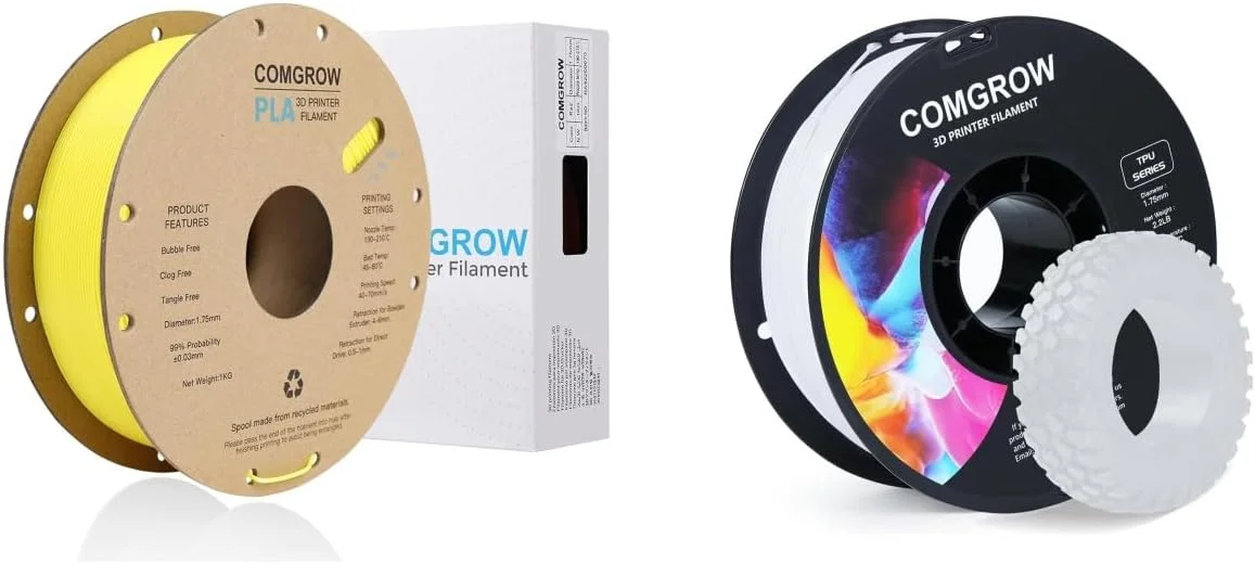 فیلامنت پرینتر سه بعدی PLA کامگرو، فیلامنت PLA پرینتر سه بعدی 1.75 میلی متر، قرقره 1 کیلوگرمی PLA زرد و فیلامنت TPU سفید 1 کیلوگرمی فیلامنت پرینتر سه بعدی PLA کامگرو، فیلامنت PLA پرینتر سه بعدی 1.75 میلی متر، قرقره 1 کیلوگرمی PLA زرد و فیلامنت TPU سفید 1 کیلوگرمی