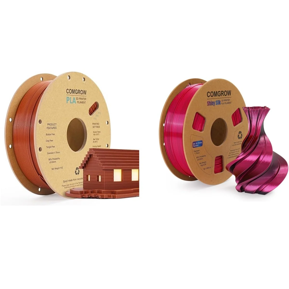 فیلامنت پرینتر سه بعدی PLA کامگرو، فیلامنت PLA پرینتر سه بعدی 1.75 میلی متر 1 کیلوگرم، PLA قهوه ای و فیلامنت PLA ابریشمی پرینتر سه بعدی مشکی و قرمز 1 کیلوگرم فیلامنت پرینتر سه بعدی PLA کامگرو، فیلامنت PLA پرینتر سه بعدی 1.75 میلی متر 1 کیلوگرم، PLA قهوه ای و فیلامنت PLA ابریشمی پرینتر سه بعدی مشکی و قرمز 1 کیلوگرم