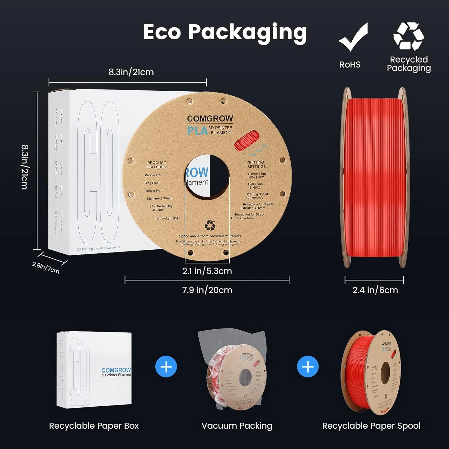 فیلامنت پرینتر سه بعدی PLA کامگرو، فیلامنت PLA پرینتر سه بعدی 1.75 میلیمتری، قرقره 1 کیلوگرمی PLA قرمز و فیلامنت پرینتر سه بعدی PETG آبی روشن 1 کیلوگرمی فیلامنت پرینتر سه بعدی PLA کامگرو، فیلامنت PLA پرینتر سه بعدی 1.75 میلیمتری، قرقره 1 کیلوگرمی PLA قرمز و فیلامنت پرینتر سه بعدی PETG آبی روشن 1 کیلوگرمی