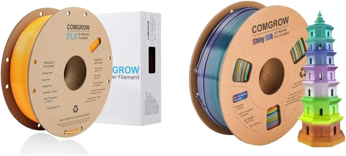 فیلامنت پرینتر سه بعدی PLA کامگرو، فیلامنت PLA پرینتر سه بعدی 1.75 میلی متر، قرقره 1 کیلوگرمی PLA نارنجی و فیلامنت PLA ابریشمی پرینتر سه بعدی رنگین کمانی زرد 1 کیلوگرمی فیلامنت پرینتر سه بعدی PLA کامگرو، فیلامنت PLA پرینتر سه بعدی 1.75 میلی متر، قرقره 1 کیلوگرمی PLA نارنجی و فیلامنت PLA ابریشمی پرینتر سه بعدی رنگین کمانی زرد 1 کیلوگرمی