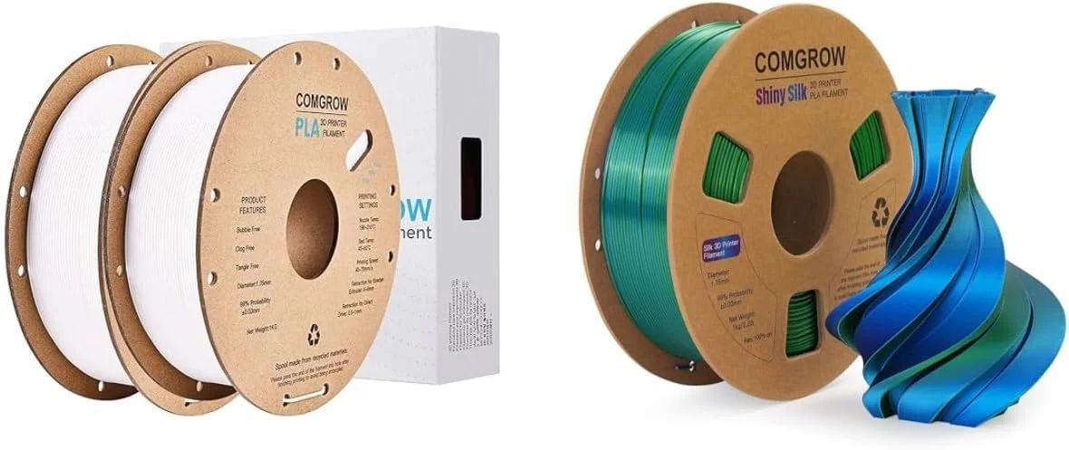 فیلامنت پرینتر سه بعدی PLA کامگرو، فیلامنت PLA پرینتر سه بعدی 1.75 میلی متر، 2 رول 1 کیلوگرمی PLA سفید و فیلامنت ابریشمی PLA پرینتر سه بعدی فیلامنت پرینتر سه بعدی PLA کامگرو، فیلامنت PLA پرینتر سه بعدی 1.75 میلی متر، 2 رول 1 کیلوگرمی PLA سفید و فیلامنت ابریشمی PLA پرینتر سه بعدی