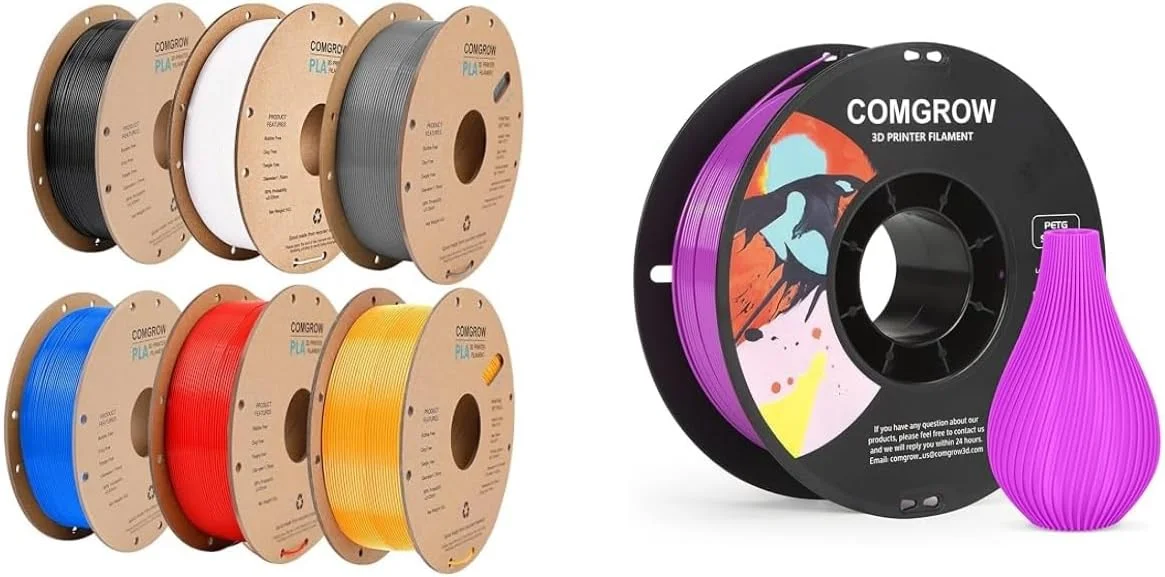 فیلامنت پرینتر سه بعدی PLA کامگرو 6 کیلوگرم، فیلامنت PLA پرینتر سه بعدی 1.75 میلی متر، قرقره 1 کیلوگرمی PLA مشکی سفید خاکستری قرمز آبی نارنجی و فیلامنت پرینتر سه بعدی PETG بنفش 1 کیلوگرم فیلامنت پرینتر سه بعدی PLA کامگرو 6 کیلوگرم، فیلامنت PLA پرینتر سه بعدی 1.75 میلی متر، قرقره 1 کیلوگرمی PLA مشکی سفید خاکستری قرمز آبی نارنجی و فیلامنت پرینتر سه بعدی PETG بنفش 1 کیلوگرم