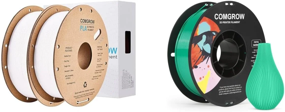 فیلامنت پرینتر سه بعدی PLA کامگرو، فیلامنت PLA پرینتر سه بعدی 1.75 میلی متر 2 رول 1 کیلوگرمی PLA سفید و فیلامنت پرینتر سه بعدی PETG سبز کاجی 1 کیلوگرمی فیلامنت پرینتر سه بعدی PLA کامگرو، فیلامنت PLA پرینتر سه بعدی 1.75 میلی متر 2 رول 1 کیلوگرمی PLA سفید و فیلامنت پرینتر سه بعدی PETG سبز کاجی 1 کیلوگرمی