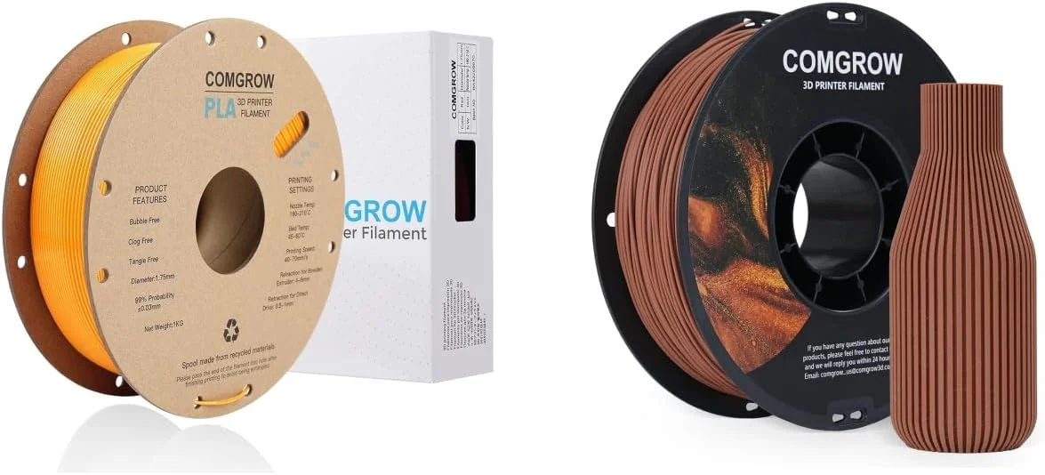 فیلامنت پرینتر سه بعدی PLA کامگرو، فیلامنت PLA پرینتر سه بعدی 1.75 میلی متر، اسپول 1 کیلوگرمی PLA نارنجی و فیلامنت چوب، سفال قرمز 1 کیلوگرمی فیلامنت پرینتر سه بعدی PLA کامگرو، فیلامنت PLA پرینتر سه بعدی 1.75 میلی متر، اسپول 1 کیلوگرمی PLA نارنجی و فیلامنت چوب، سفال قرمز 1 کیلوگرمی