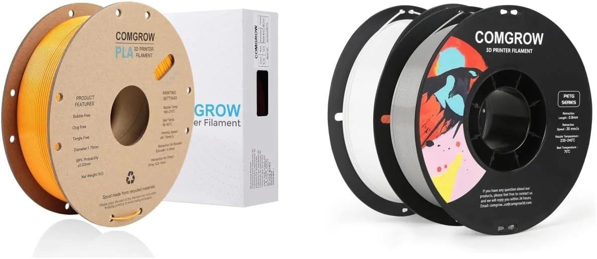 فیلامنت پرینتر سه بعدی PLA کامگرو، فیلامنت PLA پرینتر سه بعدی 1.75 میلی متر 1 کیلوگرم نارنجی و فیلامنت پرینتر سه بعدی PETG سفید+خاکستری فیلامنت پرینتر سه بعدی PLA کامگرو، فیلامنت PLA پرینتر سه بعدی 1.75 میلی متر 1 کیلوگرم نارنجی و فیلامنت پرینتر سه بعدی PETG سفید+خاکستری
