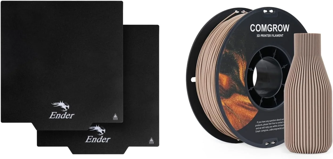 کامگرو 2 عددی سطح ساخت مغناطیسی جداشدنی پرینتر سه بعدی مناسب برای Ender 3/Ender 3 Pro/Ender 3 V2/Ender 3 V2 Neo/Ender 3 Neo/Ender 3 S1/3 S1 Pro و فیلامنت چوبی پرینتر سه بعدی