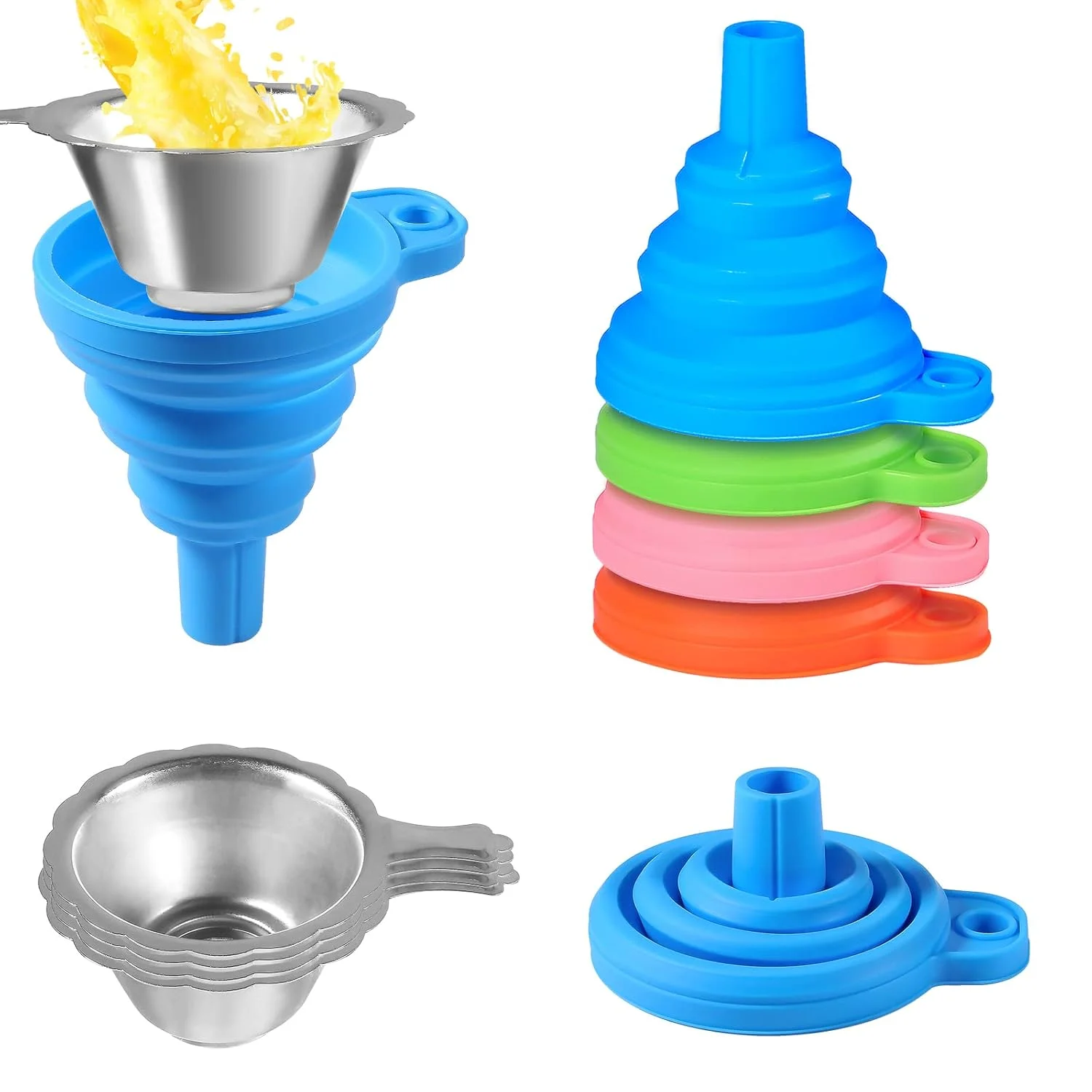 مجموعه 8 عددی لوازم جانبی چاپگر سه بعدی شامل قیف فیلتر رزین، 4 فنجان فیلتر استیل ضد زنگ و 4 قیف سیلیکونی تاشو برای ریختن لوازم جانبی چاپگر رزینی به داخل بطری ها مجموعه 8 عددی لوازم جانبی چاپگر سه بعدی شامل قیف فیلتر رزین، 4 فنجان فیلتر استیل ضد زنگ و 4 قیف سیلیکونی تاشو برای ریختن لوازم جانبی چاپگر رزینی به داخل بطری ها