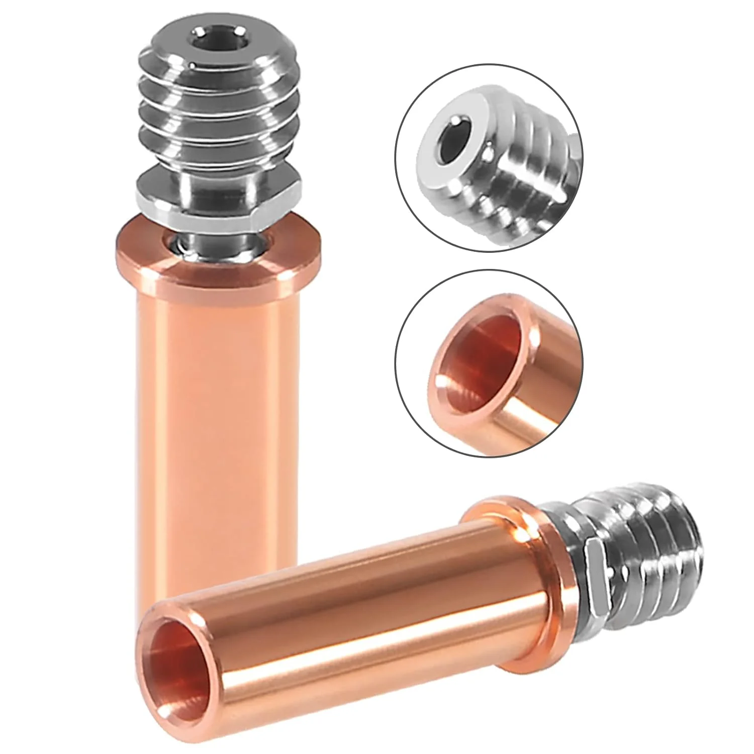 ۳ عدد گلوگاه حرارتی بایمتال ارتقا یافته تمام فلزی تیتانیوم + مس بایمتال TC4 برای Anycubic Mega S/Vyper/Mega Pro با فیلامنت ۱.۷۵ میلی‌متری، قطعات پرینتر سه بعدی