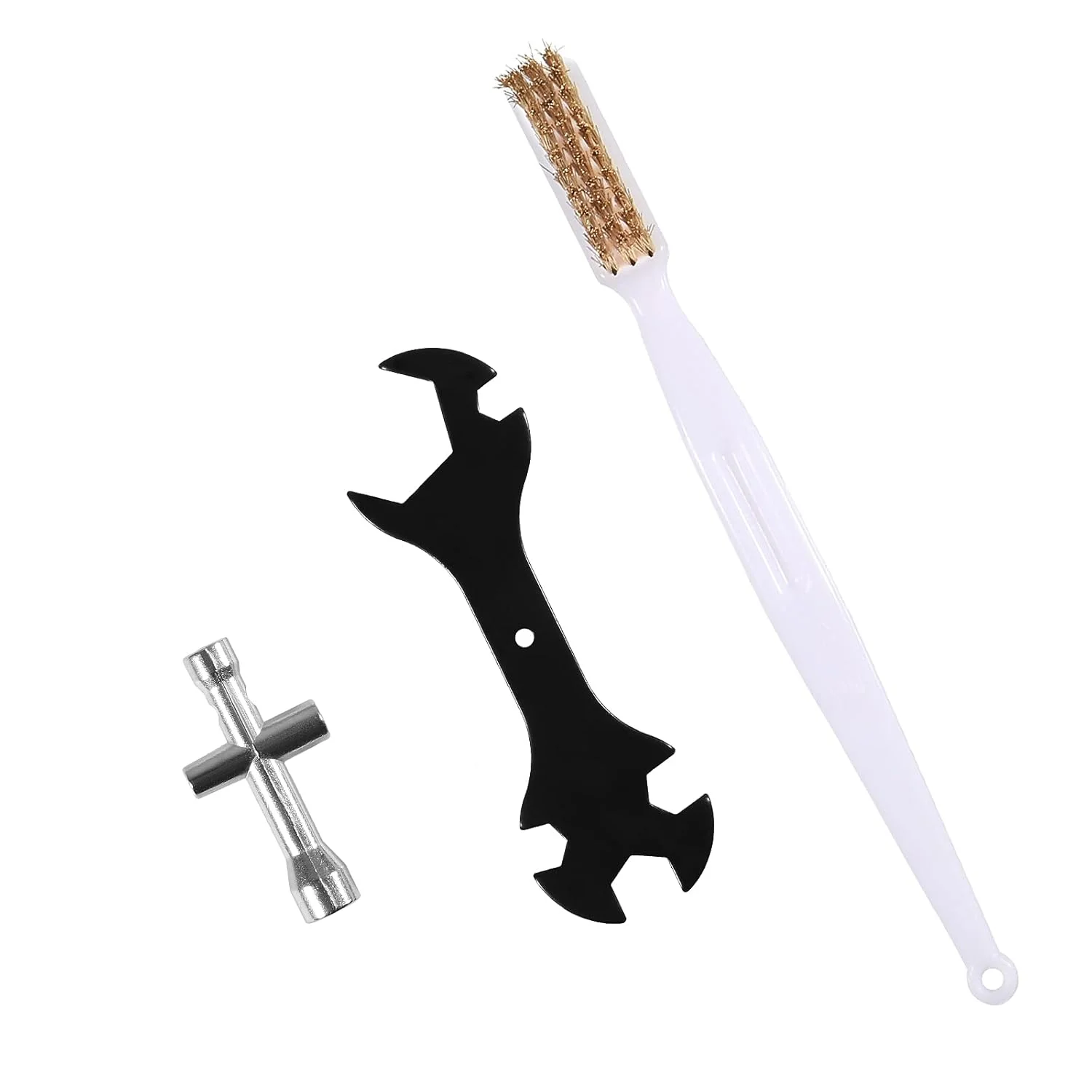 آچار پرینتر سه بعدی 5 در 1 چند منظوره و آچار صلیبی ابزار نصب جایگزین DIY برای بلوک گرمکن نازل اکسترودر MK8 MK10، شامل برس سیمی مسی آچار پرینتر سه بعدی 5 در 1 چند منظوره و آچار صلیبی ابزار نصب جایگزین DIY برای بلوک گرمکن نازل اکسترودر MK8 MK10، شامل برس سیمی مسی