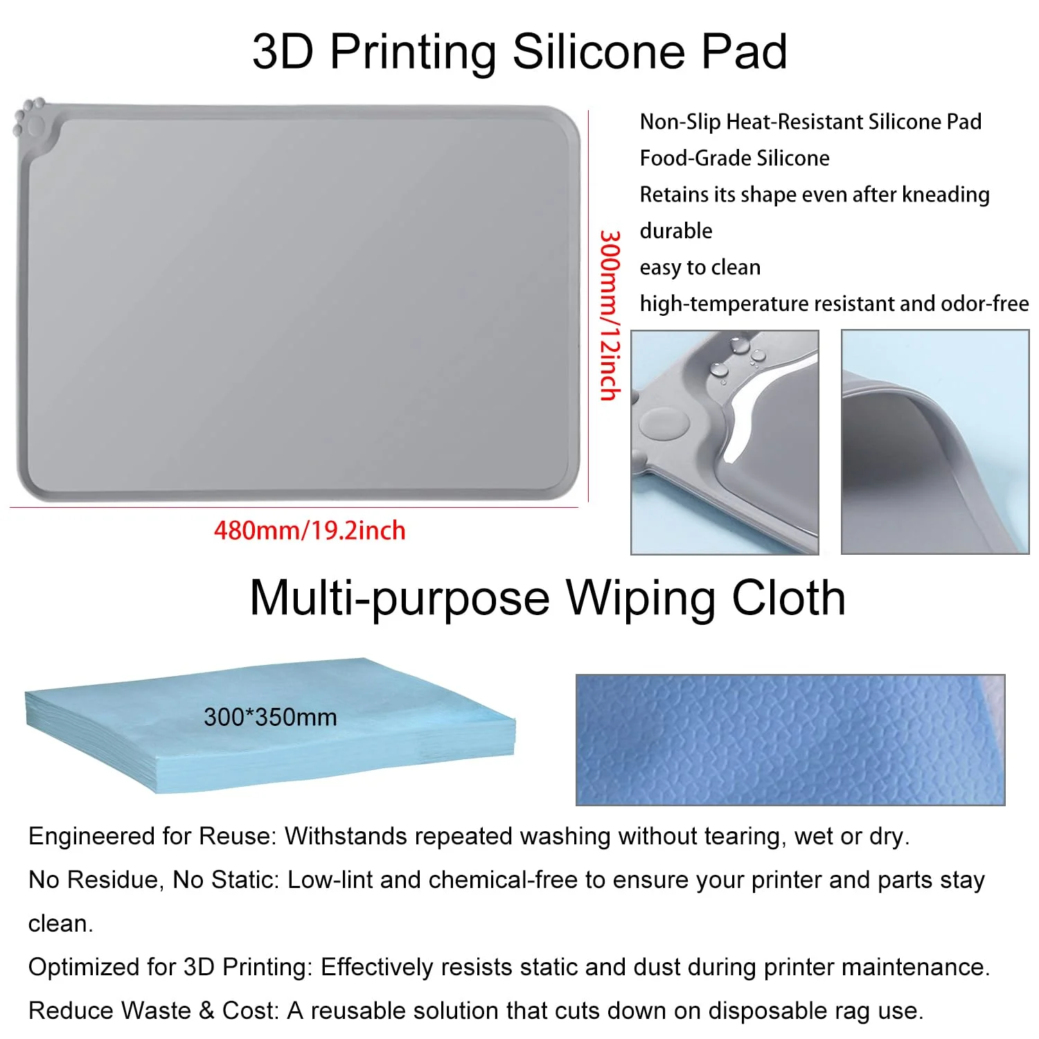 کیت ابزار رزین پرینتر سه بعدی LCD، مجموعه تمیزکاری و نگهداری با پد سیلیکونی، قیف استیل ضد زنگ، کاردک، موچین، قیچی، چاقوی برش برای لوازم جانبی پرینتر سه بعدی رزینی MSLA/DLP/LCD
