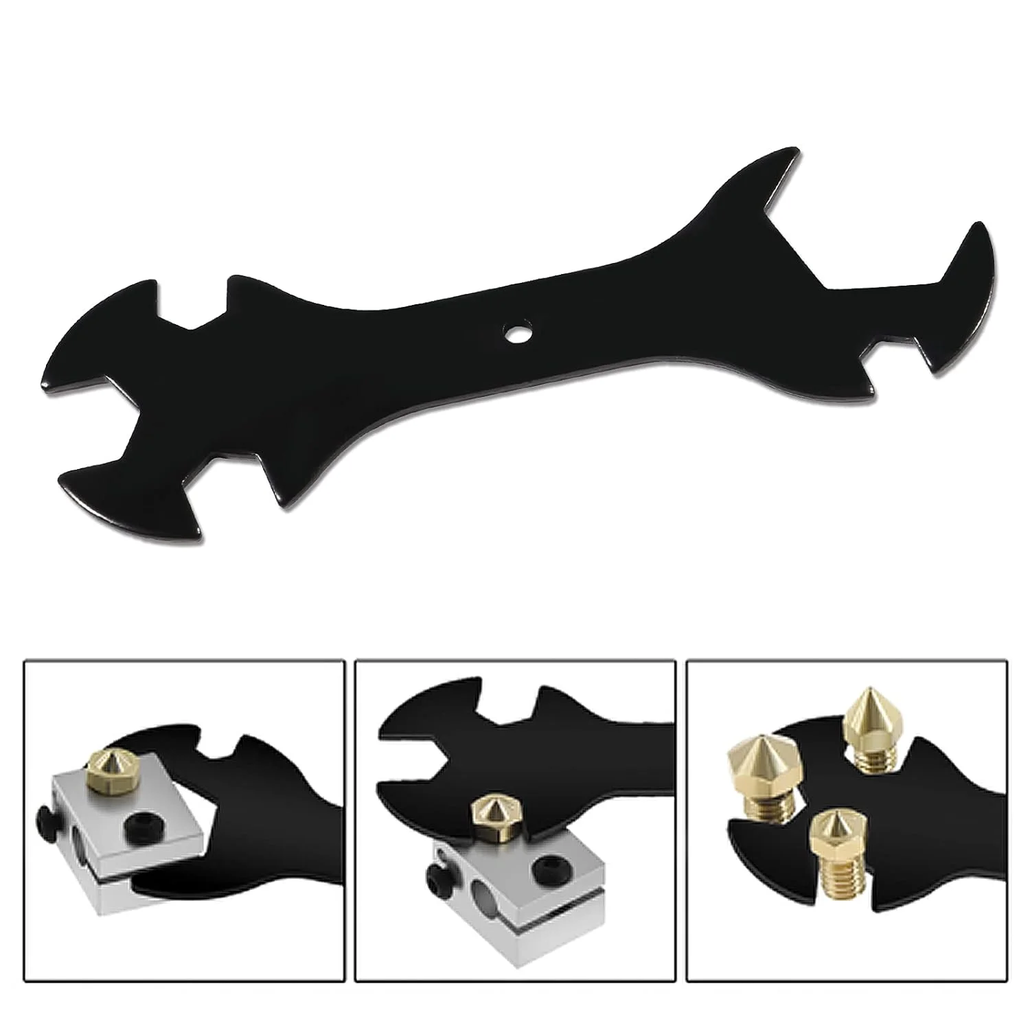 آچار پرینتر سه بعدی 5 در 1 چند منظوره و آچار صلیبی ابزار نصب جایگزین DIY برای بلوک گرمکن نازل اکسترودر MK8 MK10، شامل برس سیمی مسی