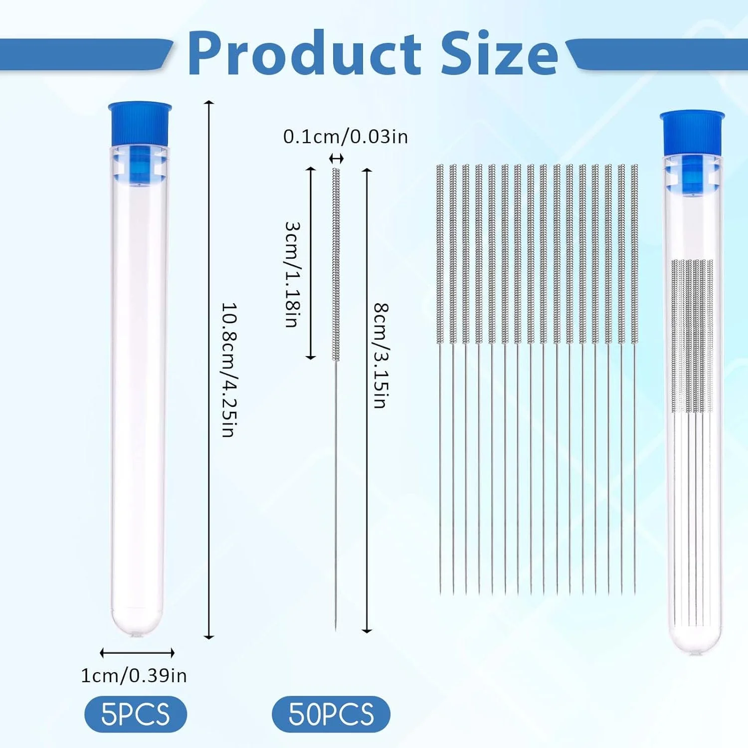 مجموعه 50 عددی ابزار تمیز کننده نازل پرینتر سه بعدی، سوزن های تمیز کننده نازل استیل ضد زنگ 0.4 میلی متری برای لوازم جانبی نگهداری پرینتر
