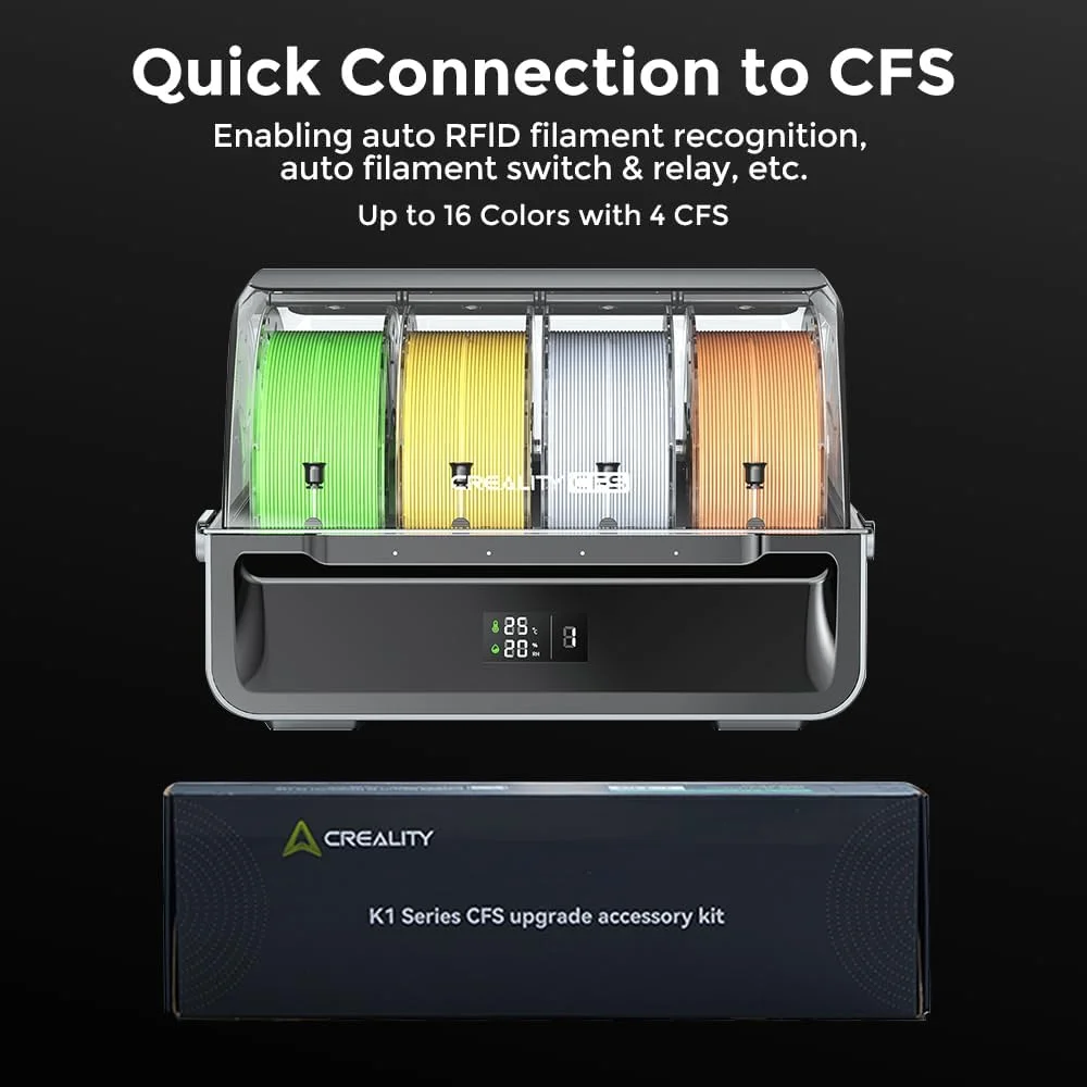 کیت ارتقاء سیستم رنگی Creality K1 Series CFS برای پرینتر سه بعدی چند رنگ، چاپ چند رنگ با اتصال سیستم فیلامنت CFS، برای پرینتر سه بعدی K1 Max، K1C، K1، K1 SE