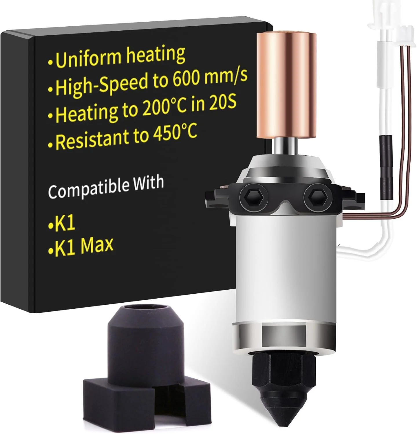 کیت بلوک حرارتی سرامیکی K1: سازگار با هاتاند پرینتر سه بعدی Creality K1 Max، دمای بالا 350 درجه سانتیگراد، گرمایش سریع، چاپ با سرعت بالا/جریان بالا، مناسب برای فیلامنت های PLA، ABS، PETG، TPU، توسط SAPLUSREPRAP کیت بلوک حرارتی سرامیکی K1: سازگار با هاتاند پرینتر سه بعدی Creality K1 Max، دمای بالا 350 درجه سانتیگراد، گرمایش سریع، چاپ با سرعت بالا/جریان بالا، مناسب برای فیلامنت های PLA، ABS، PETG، TPU، توسط SAPLUSREPRAP