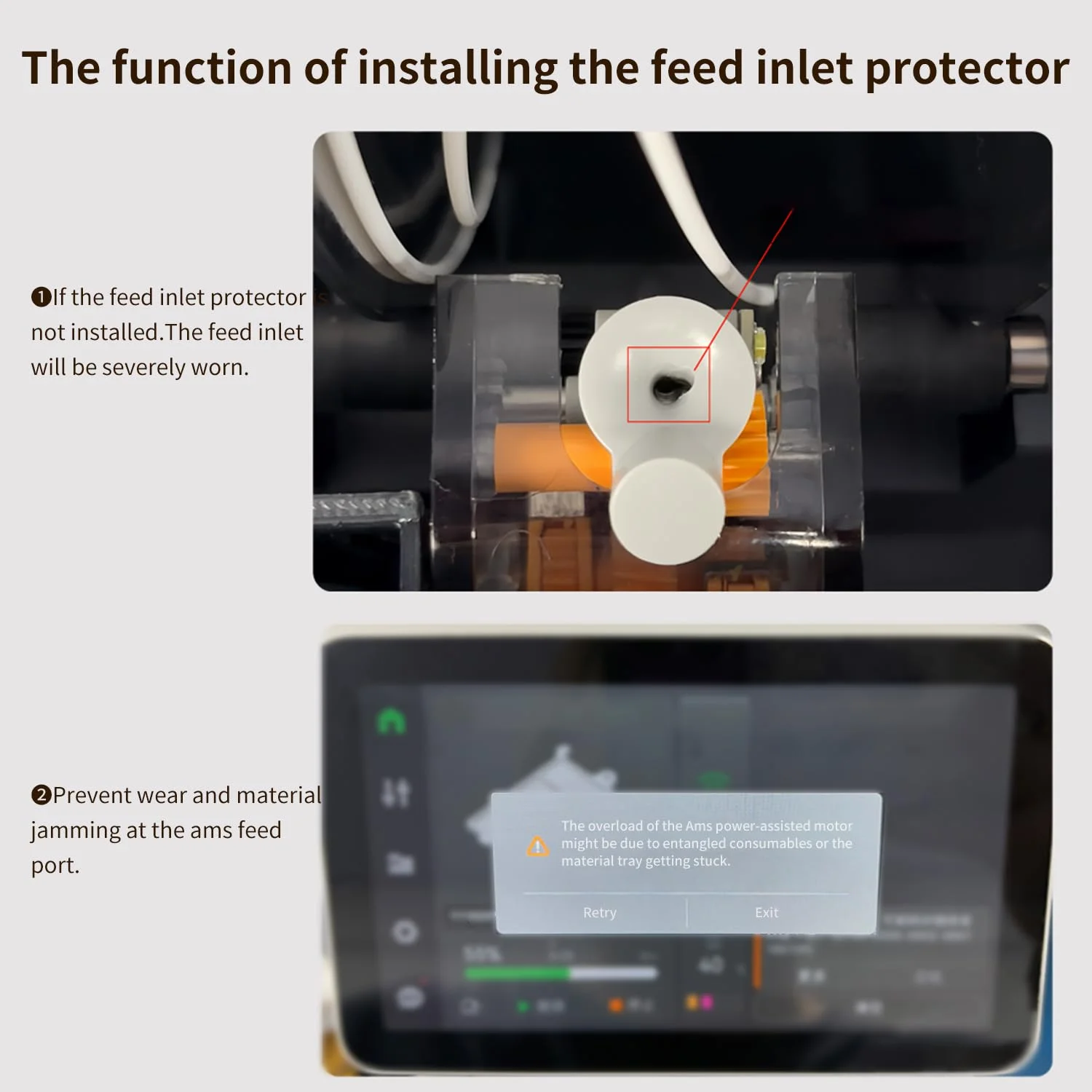 محافظ حلقه سرامیکی ورودی AMS Lite برای Bambu Lab A1/A1 Mini، مقاوم در برابر سایش، بادوام، نصب آسان، لوازم جانبی پرینتر سه بعدی Bambu Lab سری A1/A1 Mini (محافظ AMS lite - شفاف) - بسته 4 عددی