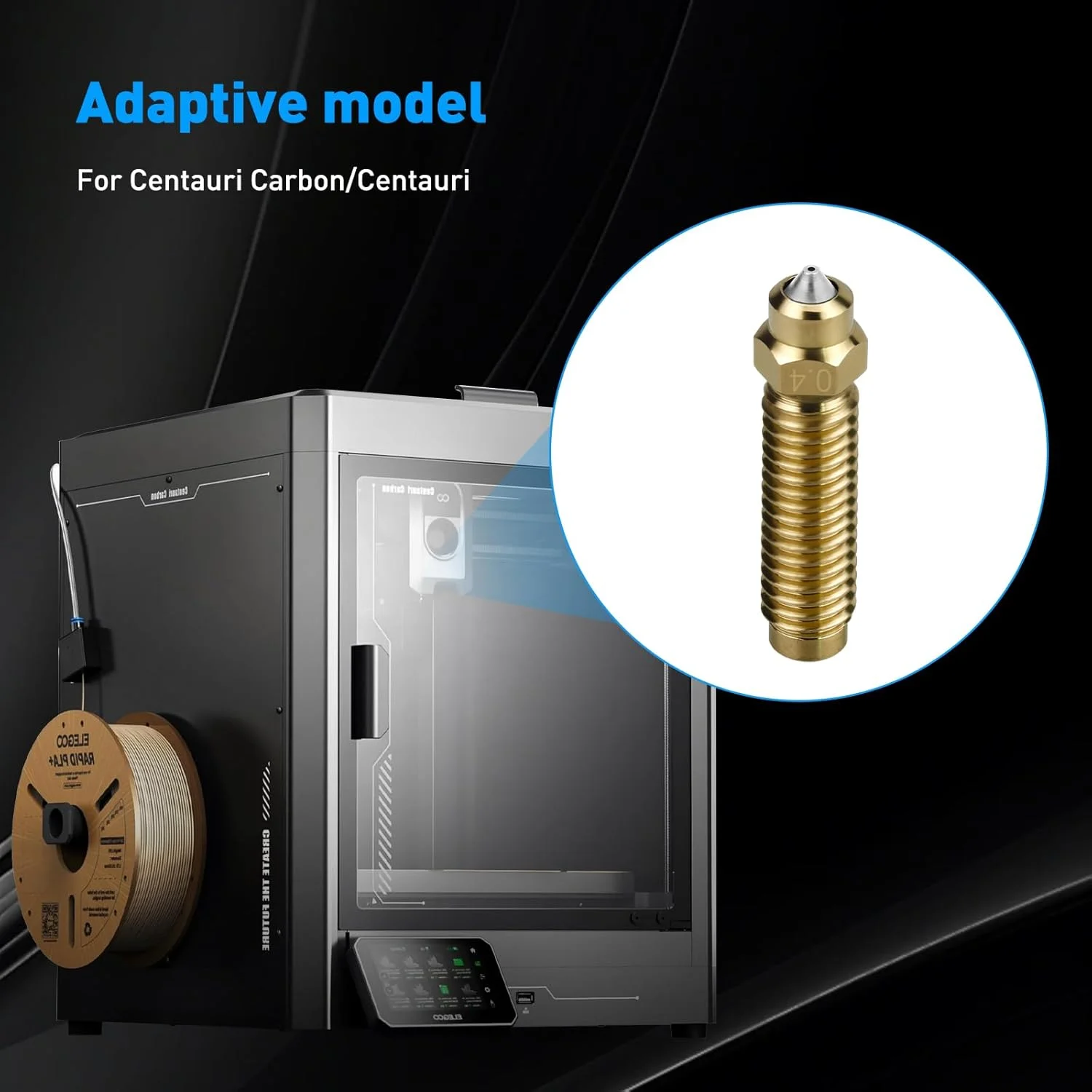 کیت نازل پرینتر سه بعدی برای Elegoo Centauri Carbon، 9 عدد نازل فلزی مقاوم در برابر حرارت و سایش، لوازم جانبی نازل اکسترودر پرینتر سه بعدی