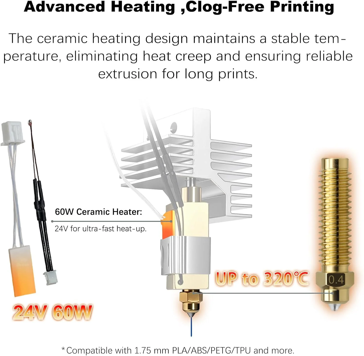 بسته 2 عددی هاتاند کربنی 0.4 میلیمتری Centauri به همراه نازل فولادی سخت شده برنجی، قطعه اکسترودر هد چاپگر سه بعدی برای لوازم جانبی Elegoo CC به همراه 2 روکش سیلیکونی اضافی و 2 تمیز کننده نازل بسته 2 عددی هاتاند کربنی 0.4 میلیمتری Centauri به همراه نازل فولادی سخت شده برنجی، قطعه اکسترودر هد چاپگر سه بعدی برای لوازم جانبی Elegoo CC به همراه 2 روکش سیلیکونی اضافی و 2 تمیز کننده نازل