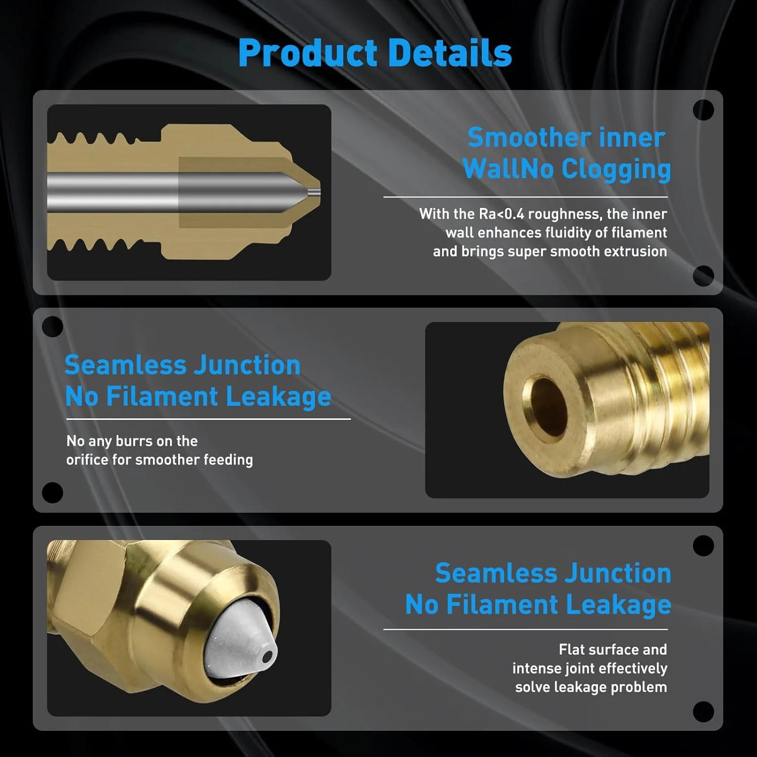 کیت نازل پرینتر سه بعدی برای Elegoo Centauri Carbon، 9 عدد نازل فلزی مقاوم در برابر حرارت و سایش، لوازم جانبی نازل اکسترودر پرینتر سه بعدی