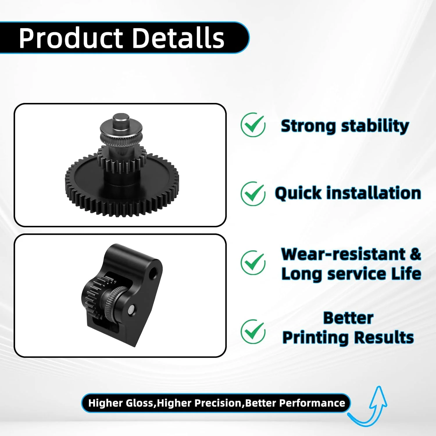 کیت چرخ دنده اکسترودر Centauri برای قطعات جایگزین اکسترودر پرینتر سه بعدی Elegoo Centauri با سختی بالا و بادوام