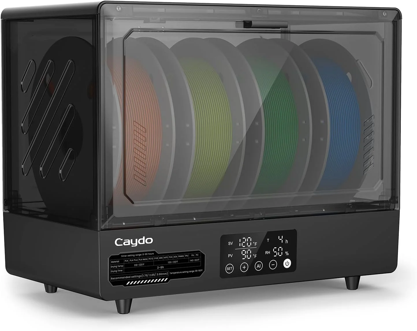 خشک کن فیلامنت Caydo، جعبه خشک کن فیلامنت پرینتر سه بعدی با کنترل خودکار رطوبت برای نگهداری فیلامنت ضد رطوبت، بخاری PTC 350 وات، دمای 35-70 درجه سانتیگراد و تایمر 99 ساعته برای نایلون، PETG، TPU (به روز شده) خشک کن فیلامنت Caydo، جعبه خشک کن فیلامنت پرینتر سه بعدی با کنترل خودکار رطوبت برای نگهداری فیلامنت ضد رطوبت، بخاری PTC 350 وات، دمای 35-70 درجه سانتیگراد و تایمر 99 ساعته برای نایلون، PETG، TPU (به روز شده)