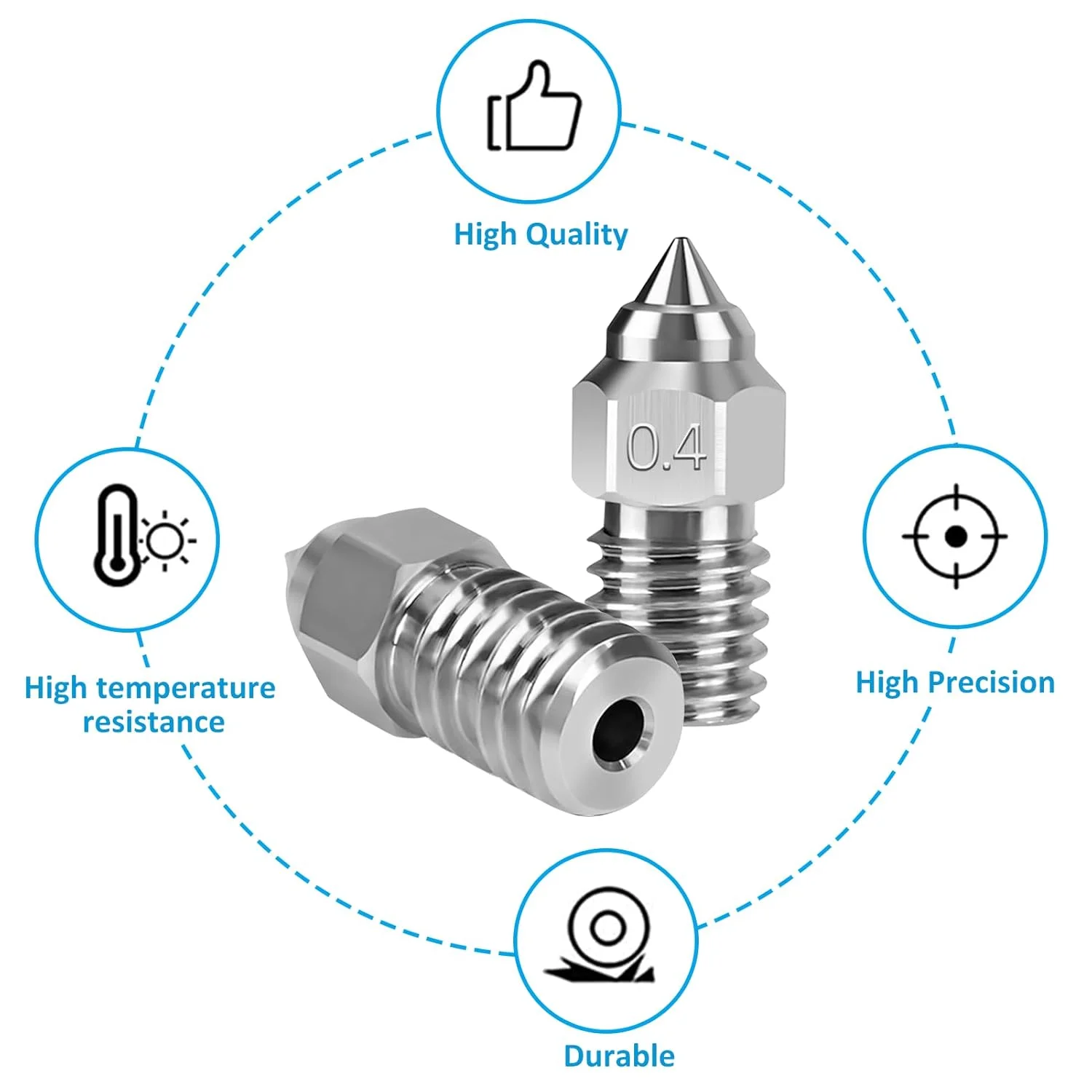 سری نازل آلیاژ مس با روکش نیکل پرینتر سه بعدی CCTREE برای Ender 3 V3 SE، کیت 10 عددی نازل 0.4 میلی متری مقاوم در برابر سایش و درجه حرارت بالا برای پرینترهای سه بعدی Creality Ender 3 V3 SE، Ender 5 S1، Ender 7 سری نازل آلیاژ مس با روکش نیکل پرینتر سه بعدی CCTREE برای Ender 3 V3 SE، کیت 10 عددی نازل 0.4 میلی متری مقاوم در برابر سایش و درجه حرارت بالا برای پرینترهای سه بعدی Creality Ender 3 V3 SE، Ender 5 S1، Ender 7