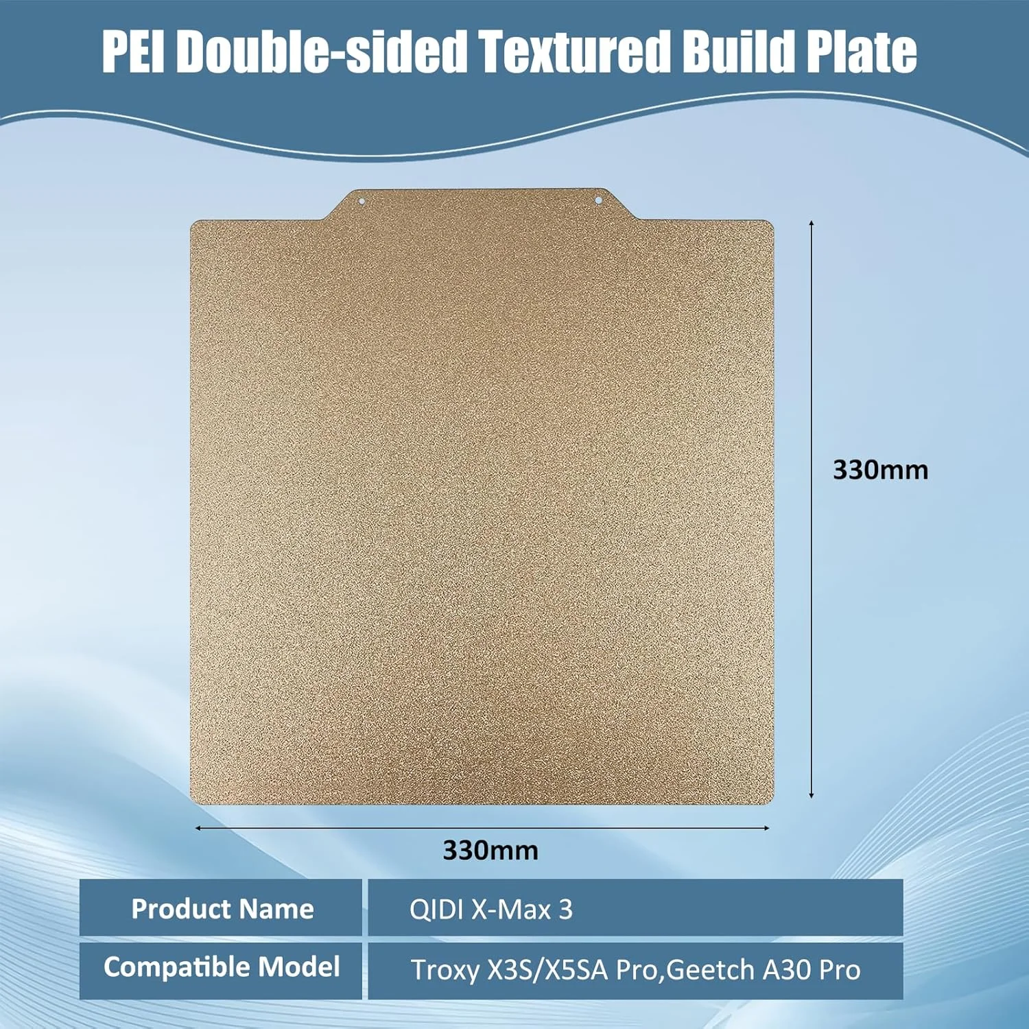 صفحه PEI بافتدار دو طرفه CCTREE برای QIDI X-Max 3، صفحه ساخت فولادی فنری PEI بستر چاپ انعطاف پذیر پلتفرم سطح قابل جابجایی برای QIDI X-Max 3، چاپگرهای سه بعدی Geetch A30 Pro، 330 * 330 میلی متر صفحه PEI بافتدار دو طرفه CCTREE برای QIDI X-Max 3، صفحه ساخت فولادی فنری PEI بستر چاپ انعطاف پذیر پلتفرم سطح قابل جابجایی برای QIDI X-Max 3، چاپگرهای سه بعدی Geetch A30 Pro، 330 * 330 میلی متر