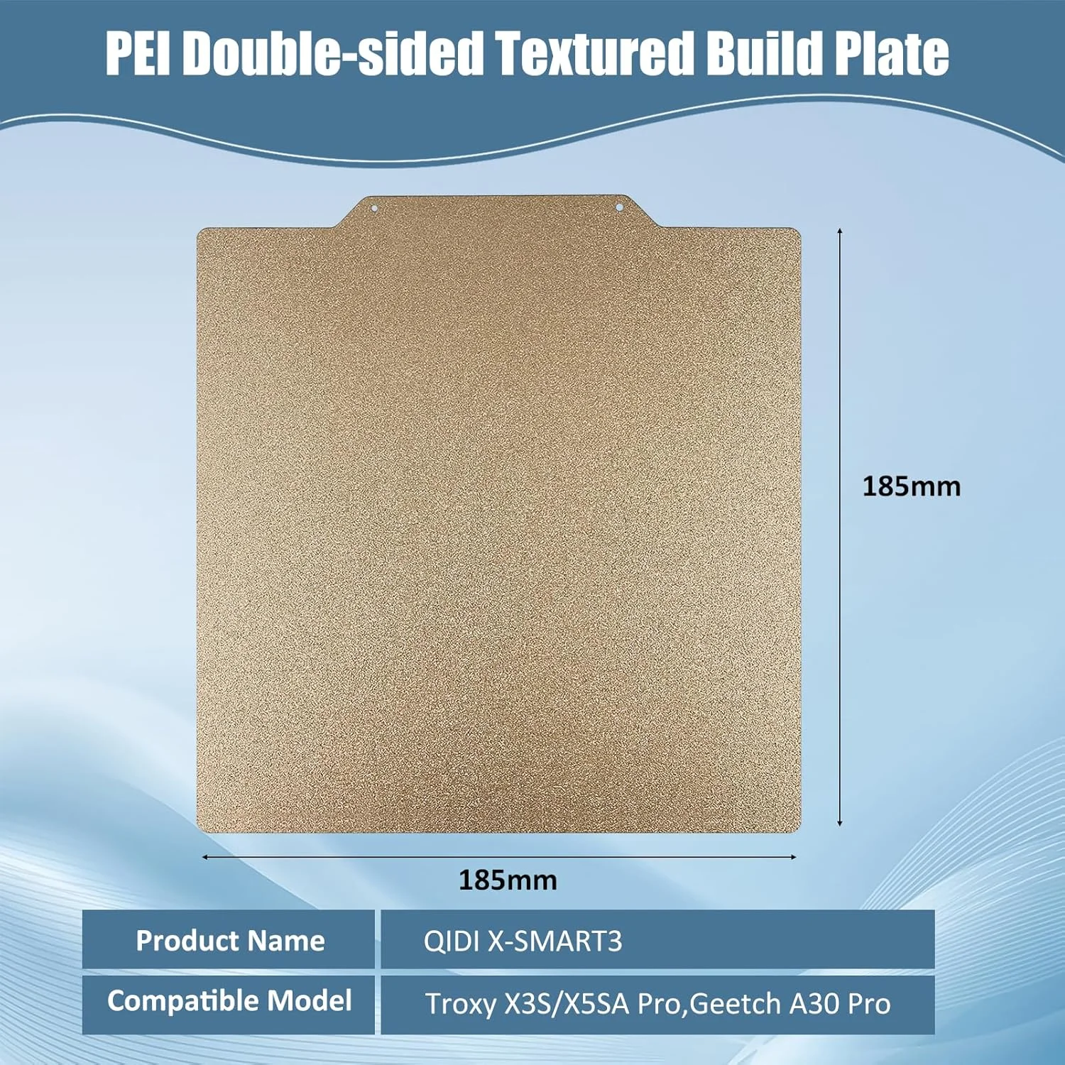 صفحه PEI بافتدار دو طرفه CCTREE برای QIDI X-SMART3، صفحه ساخت فولادی فنری PEI بستر چاپ انعطاف پذیر پلتفرم سطح قابل جابجایی برای چاپگر سه بعدی QIDI X-SMART3، 185 * 185 میلی متر صفحه PEI بافتدار دو طرفه CCTREE برای QIDI X-SMART3، صفحه ساخت فولادی فنری PEI بستر چاپ انعطاف پذیر پلتفرم سطح قابل جابجایی برای چاپگر سه بعدی QIDI X-SMART3، 185 * 185 میلی متر