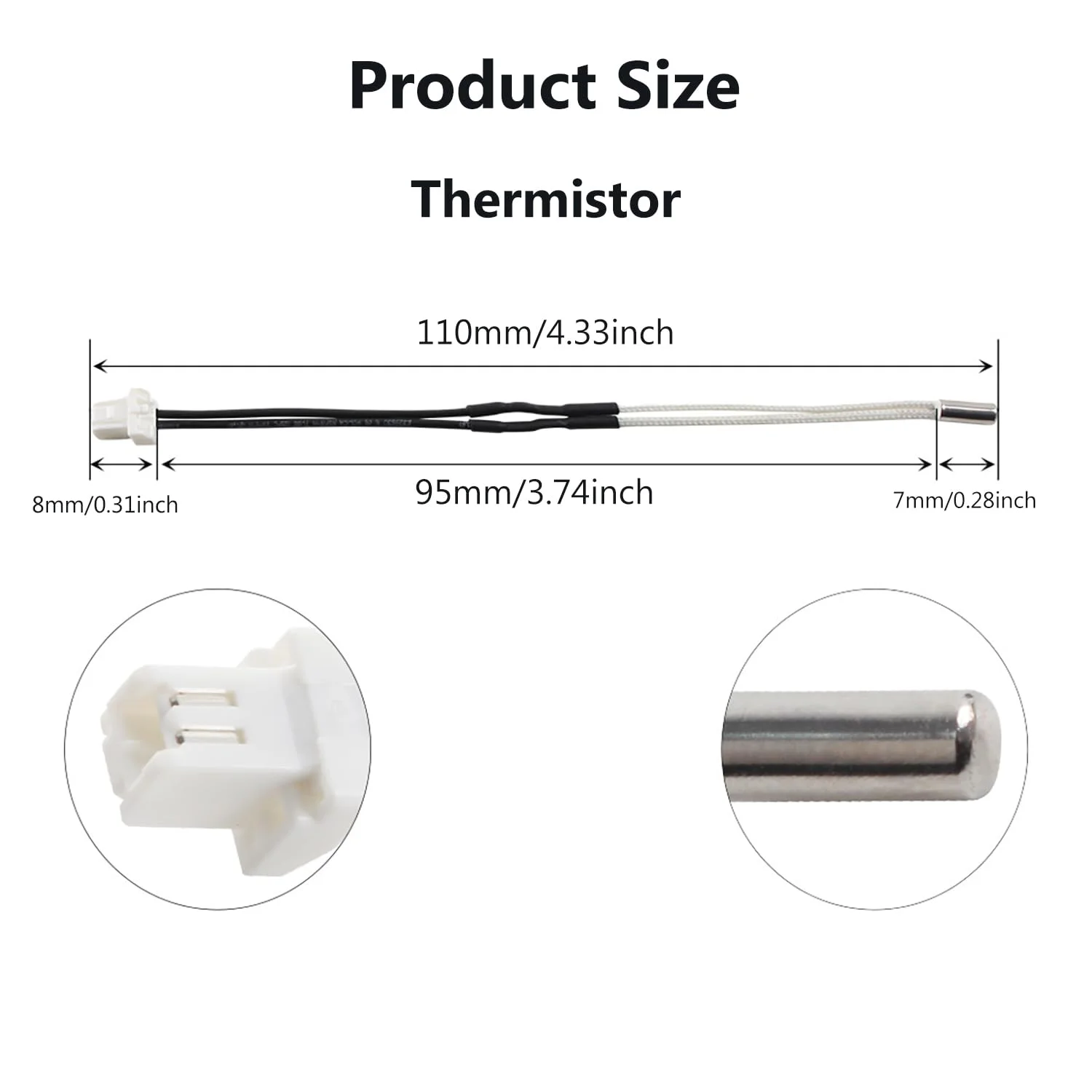 کارتریج گرمکن و ترمیستور پرینتر سه بعدی 24 ولت 40 وات مناسب برای Prusa i3 MK4 XL، سنسور دمای بالای لوازم جانبی پرینتر سه بعدی FDM، المنت لوله گرمایشی جایگزین سریع قطعات هات اند اکسترودر